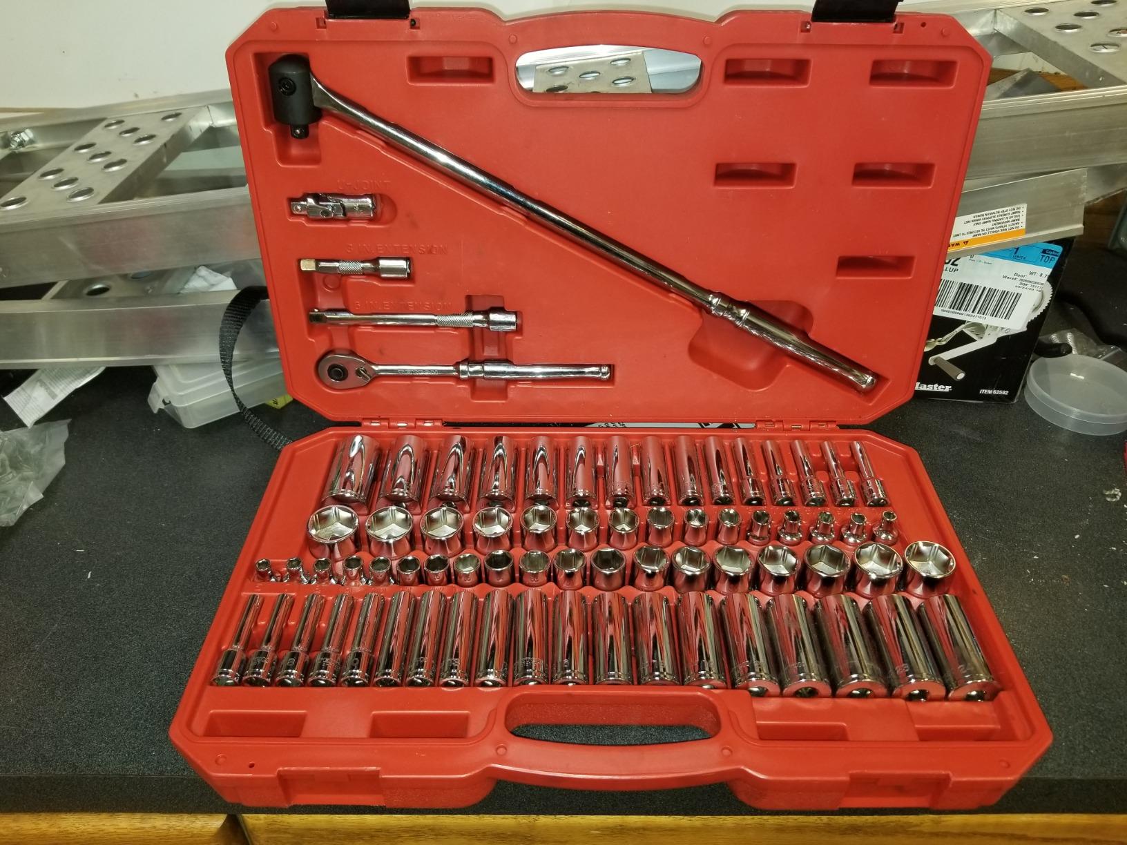 TEKTON 3/8 Inch Drive 6-Point Socket and Ratchet Set, 73-Piece (1/4-1 in., 6-24 mm) | SKT15311 | (1/4 - 1 in., 6 - 24 mm), Shallow and Deep, Case customer photo 1