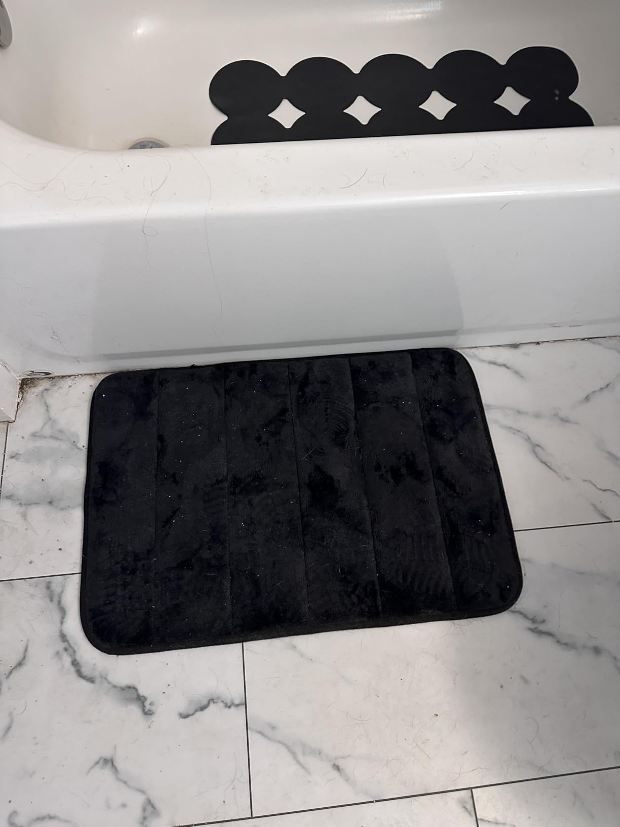 Buganda Memory Foam Bath Mat 30 x 20, Ultra Soft Absorbent Bathroom Rugs | Black, Machine Washable Quick Dry Bath Mats for Bathroom Floor, Shower and Tub, Home Decor Accessories customer photo 1