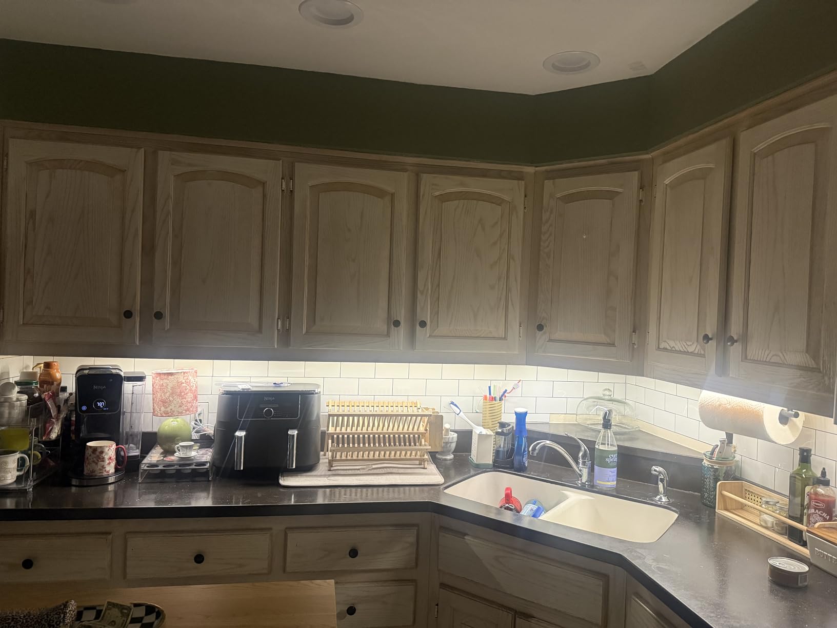 WOBANE Under Cabinet LED Lighting Kit, Dimmable Strip Lights with RF Remote, 6PCS 20inch, 24W Adapter, Hidden 2700K Warm White Set, 1500lm, Timing, Bright, Kitchen, Counter, Shelf, Showcase customer photo 2