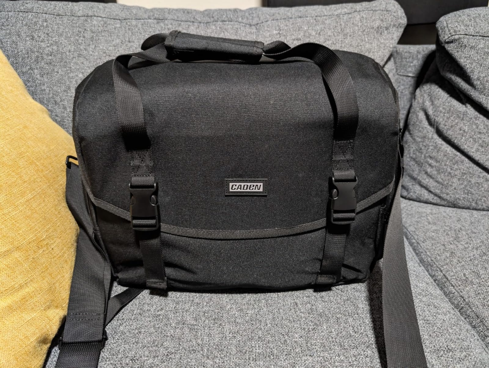 CADeN Camera Bag Case Shoulder Messenger Bag with Tripod Holder Compatible for Nikon, Canon, Sony, DSLR SLR Mirrorless Cameras Waterproof (Black, Small) customer photo 1