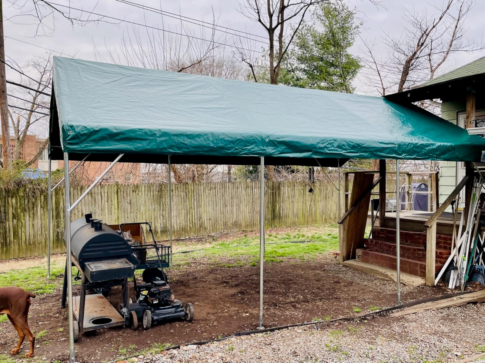 10x20 ft Heavy Duty Carport Potable Car Canopy Garage Party Tent Boat Shelter, Adjustable Height from 9.5 ft to 11 ft, White customer photo 1