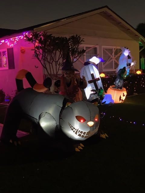 GOOSH 6 FT Halloween Inflatables Outdoor Black Cat with Shakable Head, Blow Up Yard Decoration with LED Lights Built-in for Holiday/Party/Yard/Garden customer photo 1