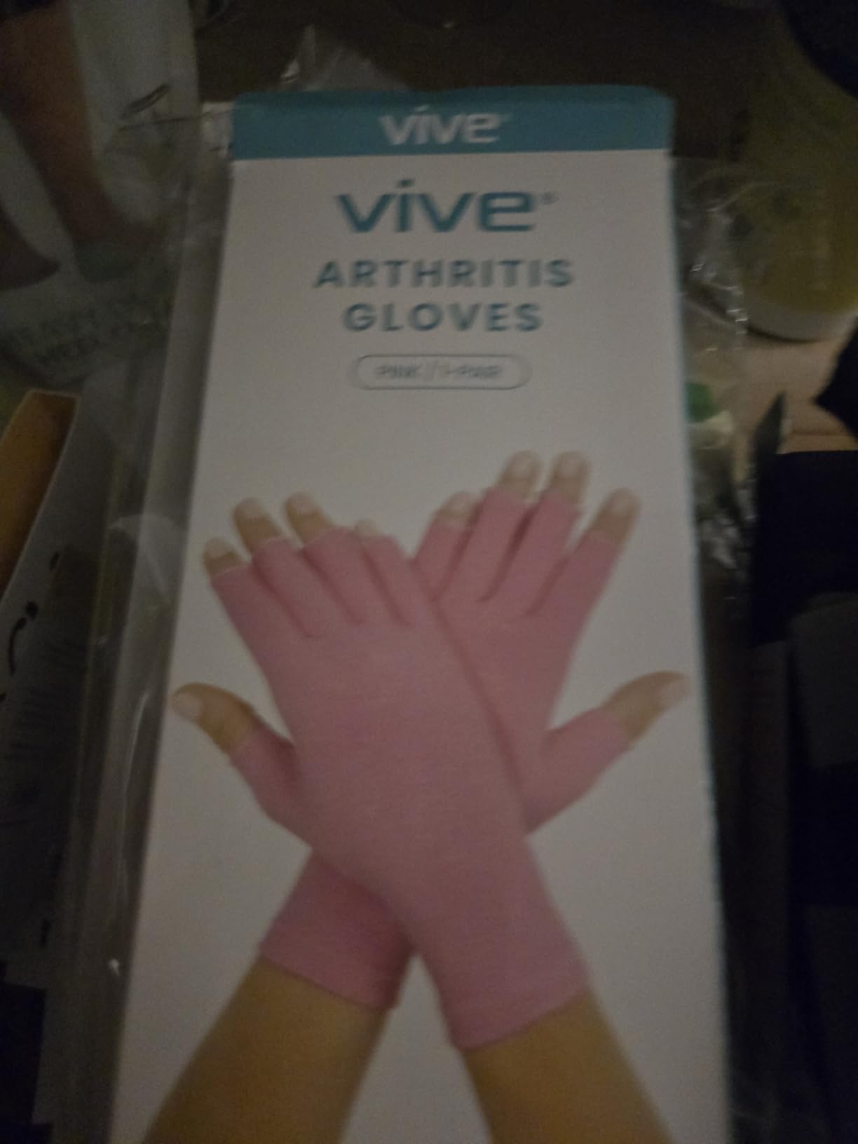 Vive Arthritis Gloves - Men, Women Rheumatoid Compression Hand Glove | Osteoarthritis- Arthritic Joint Pain Relief - Carpal Tunnel Wrist Support - Open Finger, Fingerless Thumb for Computer Typing customer photo 1