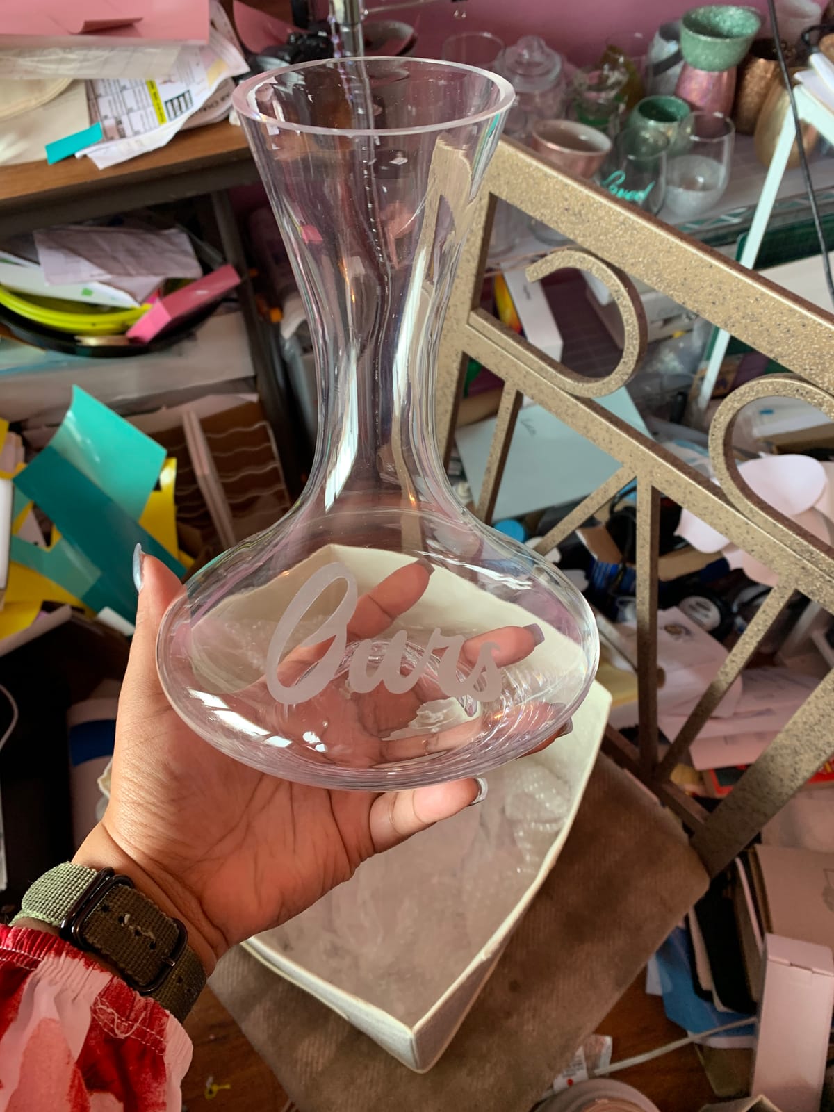 Godinger Wine Decanter Carafe, Hand Blown Wine Decanter Aerator - Wine Gifts customer photo 1