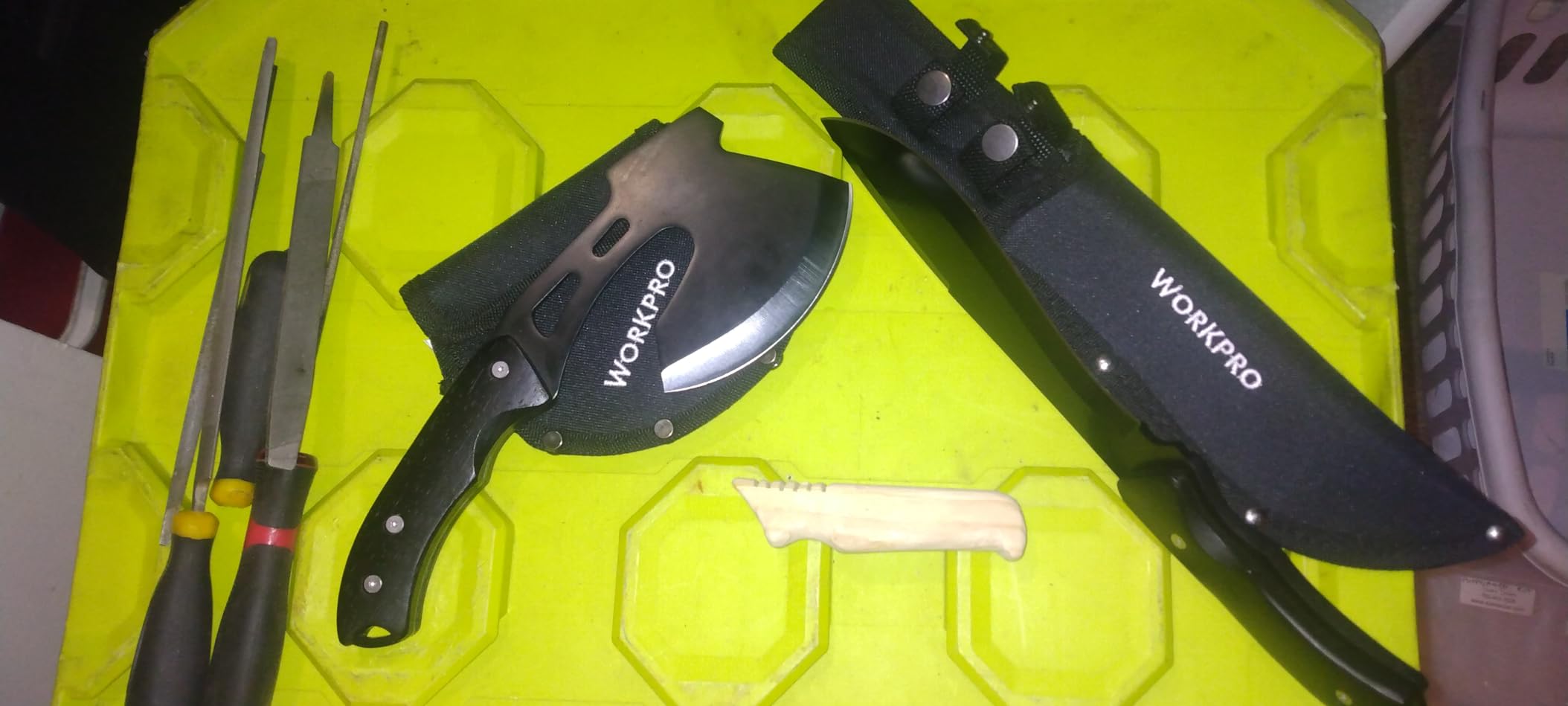 WORKPRO Axe and Fixed Blade Knife Combo Set | Full Tang, Wood Handle, Perfect for Camping, Bushcraft, Hunting, Survival, Hiking, and Outdoor Adventures, Sheath Included customer photo 2