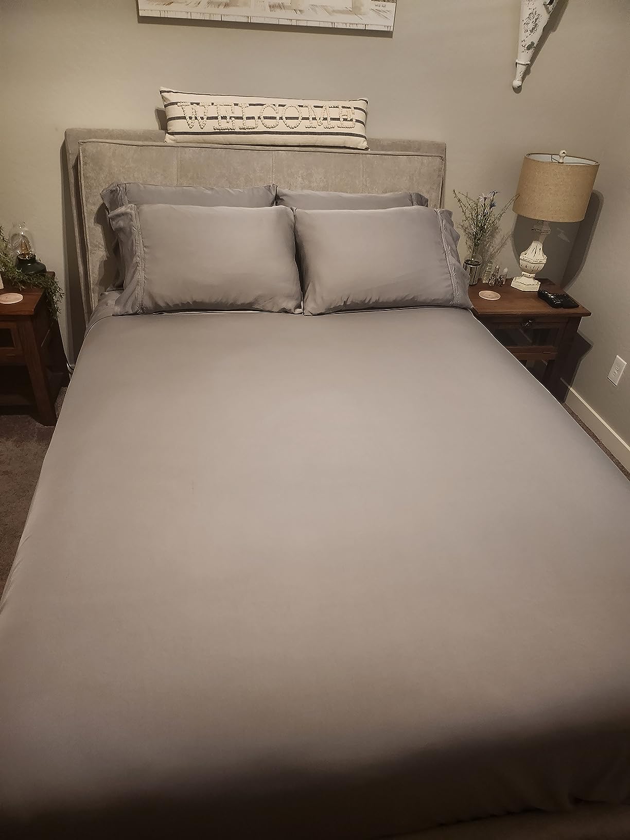 BAMPURE 100% Rayon from Bamboo Sheets Queen Size - 4pc Cooling Sheets Queen | Breathable, Viscose Bamboo Cooling Sheets for Hot Sleepers - up to 16