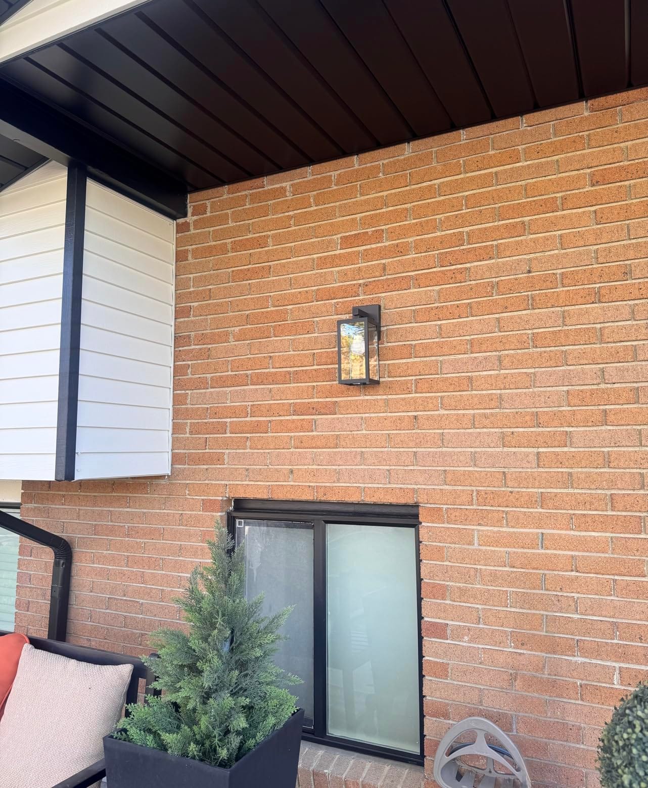 MAXvolador Outdoor Wall Lantern, Exterior Waterproof Wall Sconce Light Fixture, Black Anti-Rust Mount Light with Clear Glass, E26 Base Wall Lamp customer photo 1