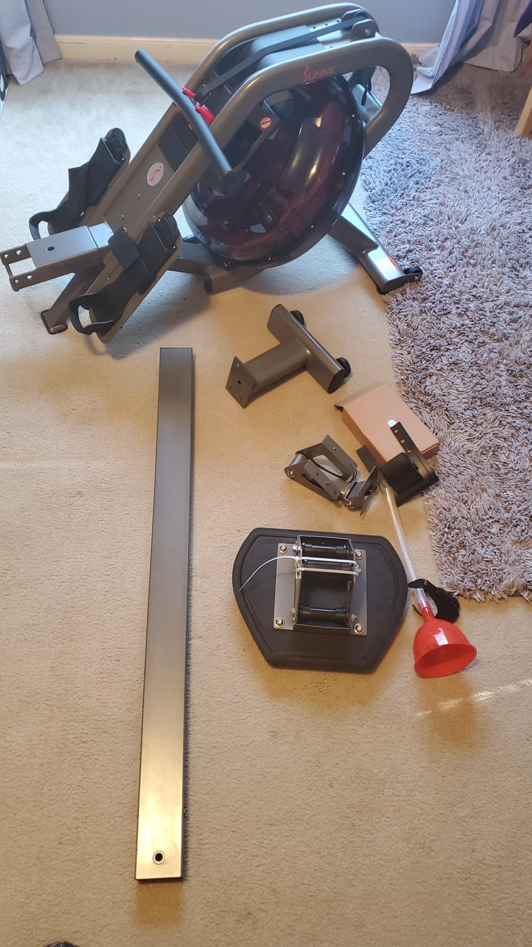 Sunny Health & Fitness AquaStrive Series Smart Water Rower, 300LB Capacity Plus Dynamic Hydro Resistance for Home Cardio Workout, Free SunnyFit Training App Connection customer photo 2