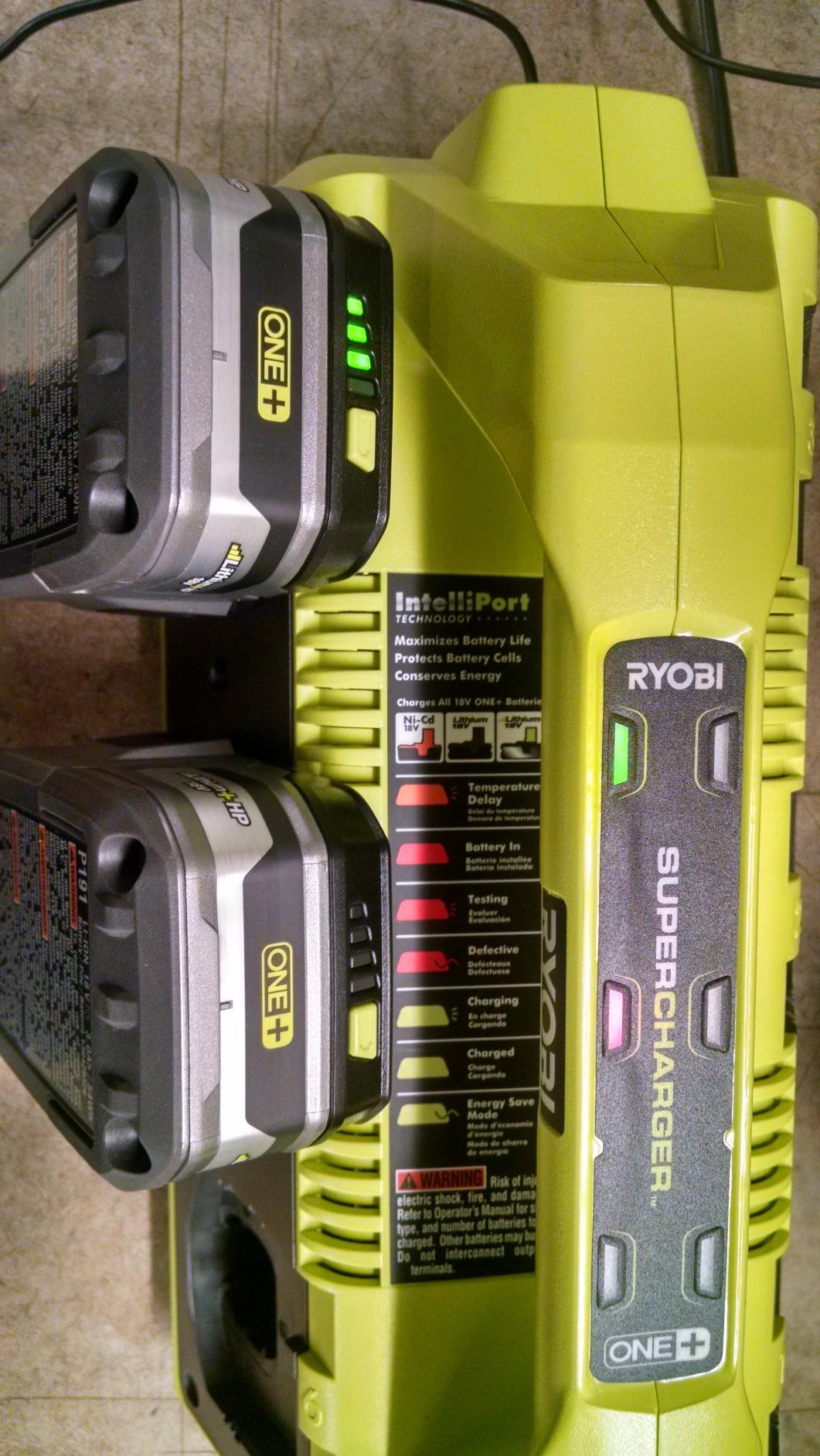 Ryobi 18-Volt ONE+ 6-Port Dual Chemistry Supercharger Kit with (4) Batteries - P1821 - (Bulk Packaged) customer photo 1