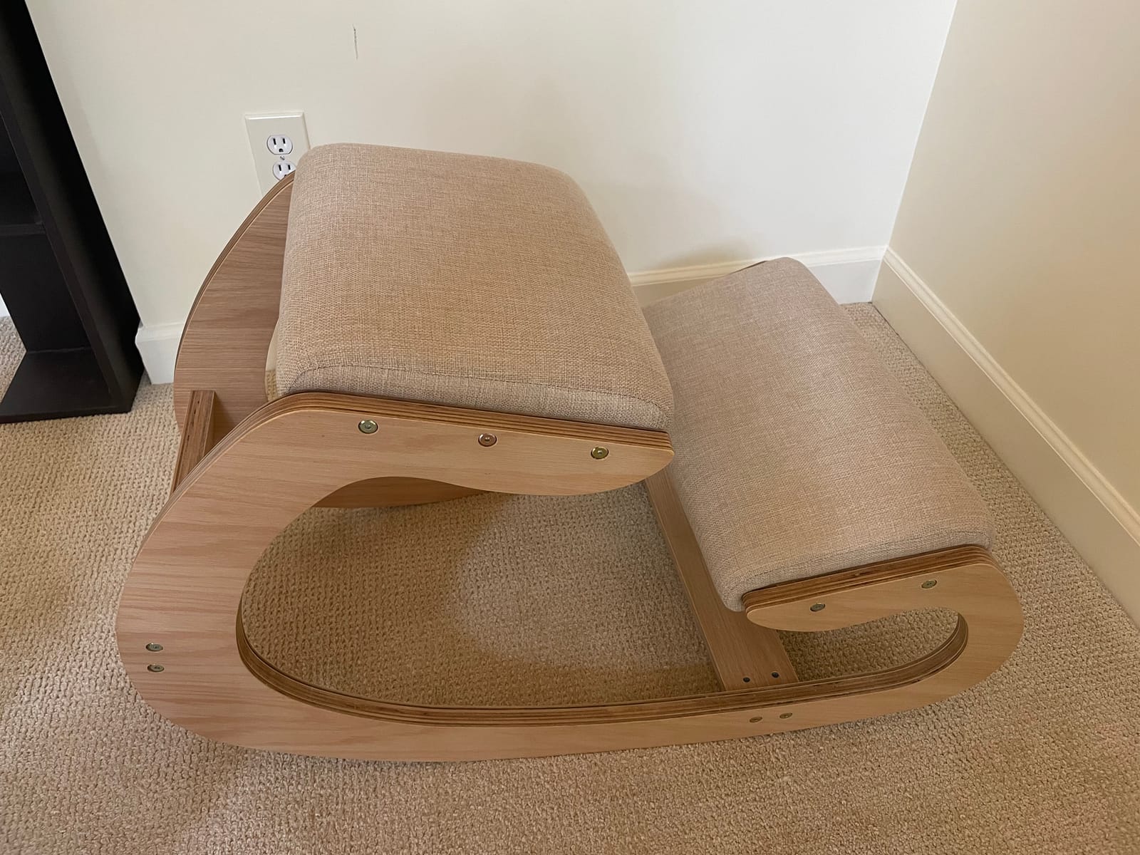 Predawn Adjustable Ergonomic Kneeling Chair - Custom Height Rocking Posture Stool with Thick Cushions, Solid Wood Frame, Knee Support Seat for Adults, Office or Meditation Use (White Oak) customer photo 2