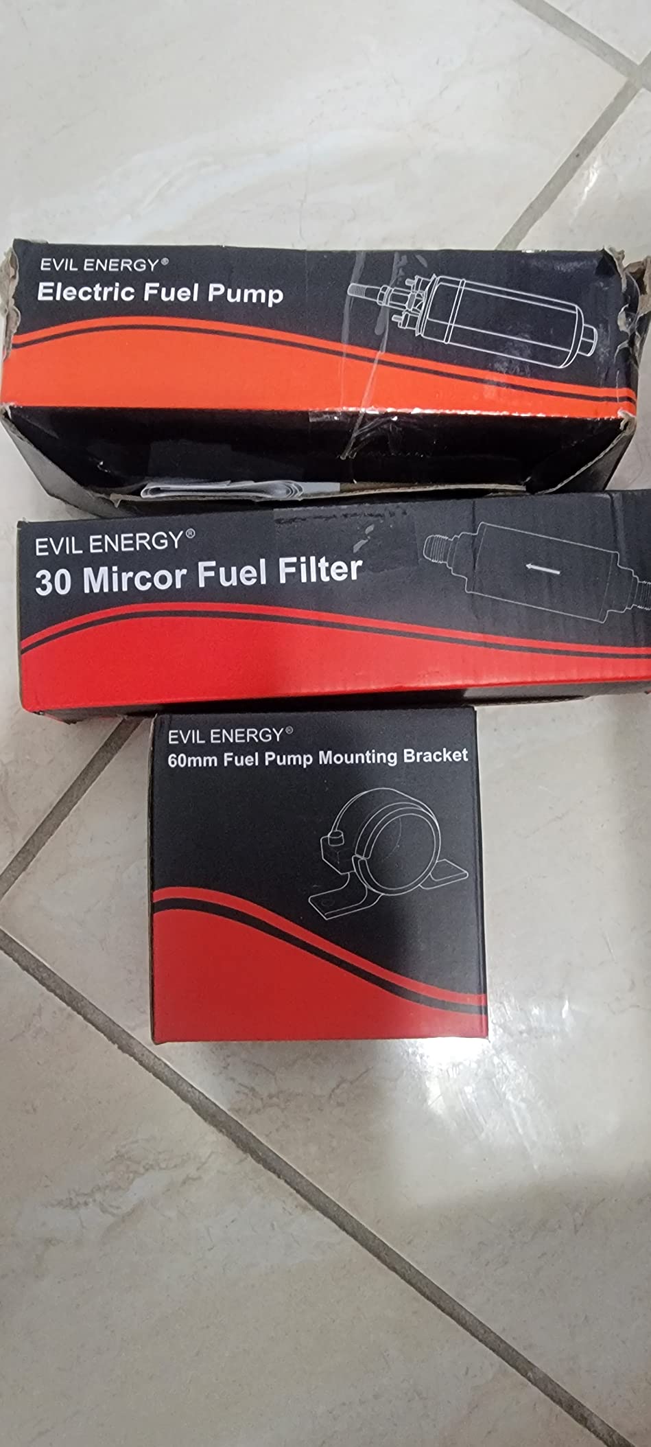 EVIL ENERGY External Inline Fuel Pump 300 LPH High Flow 12V Universal | 12V DC EFI Systems, 10AN Inlet & 6AN Outlet, Compatible with gasoline, pump gas, race gas and diesel customer photo 1