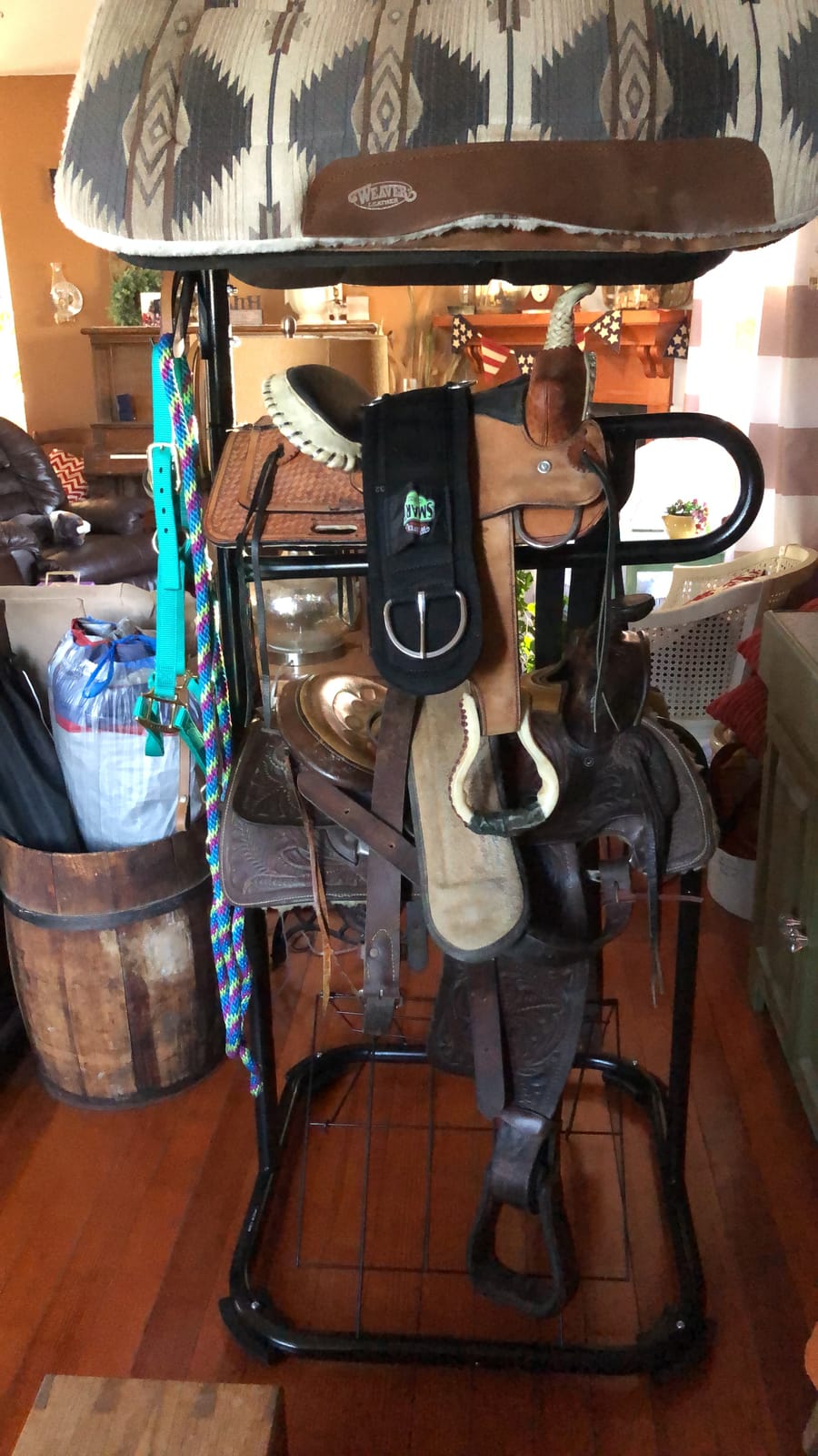 Seny Heavy Duty 3 Tier Rotatable Saddle Rack Stand H68.5 x W30 x D30 customer photo 2