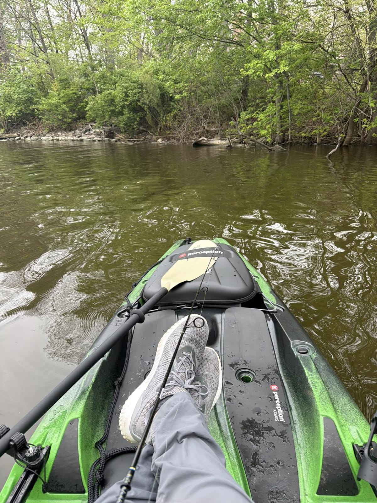 Perception Kayaks Outlaw 11.5 | Sit on Top Fishing Kayak | Fold Away Lawn Chair Seat | 4 Rod Holders | Integrated Tackle Trays | 11' 6