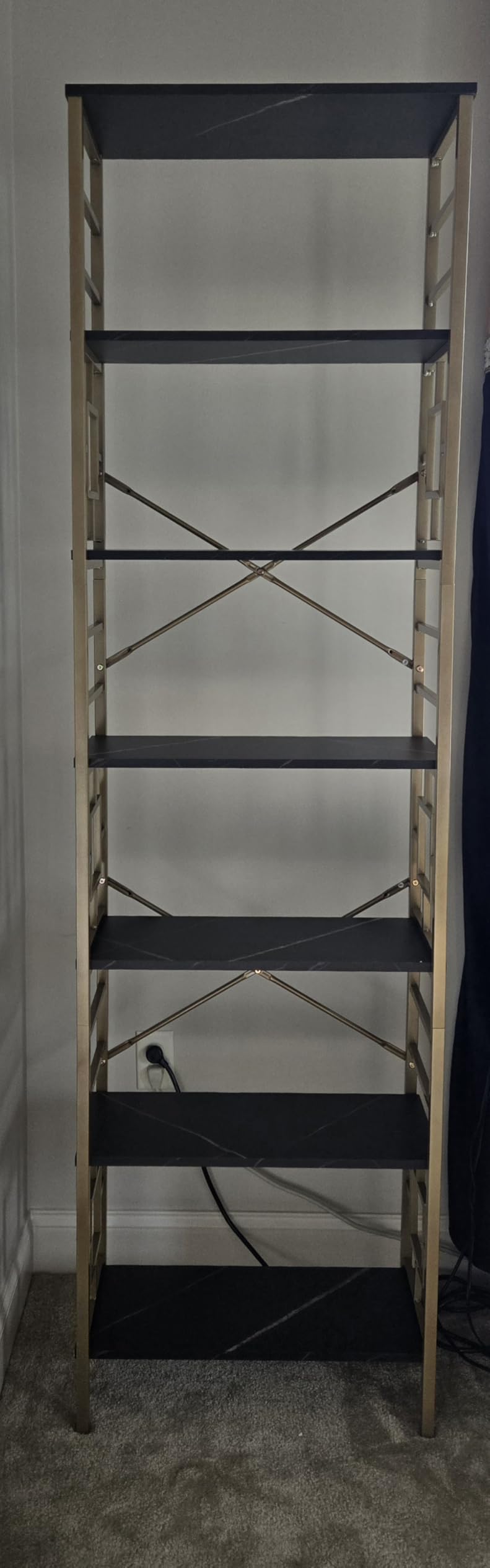 HOMISSUE Tall Bookshelf, 84 Inch Industrial Bookshelf with Metal Frame and Open Shelves, 7 Tier Metal Bookshelves and Bookcases, Rustic Tall Book Shelf for Office, Living Room and Bedroom, Brown customer photo 2