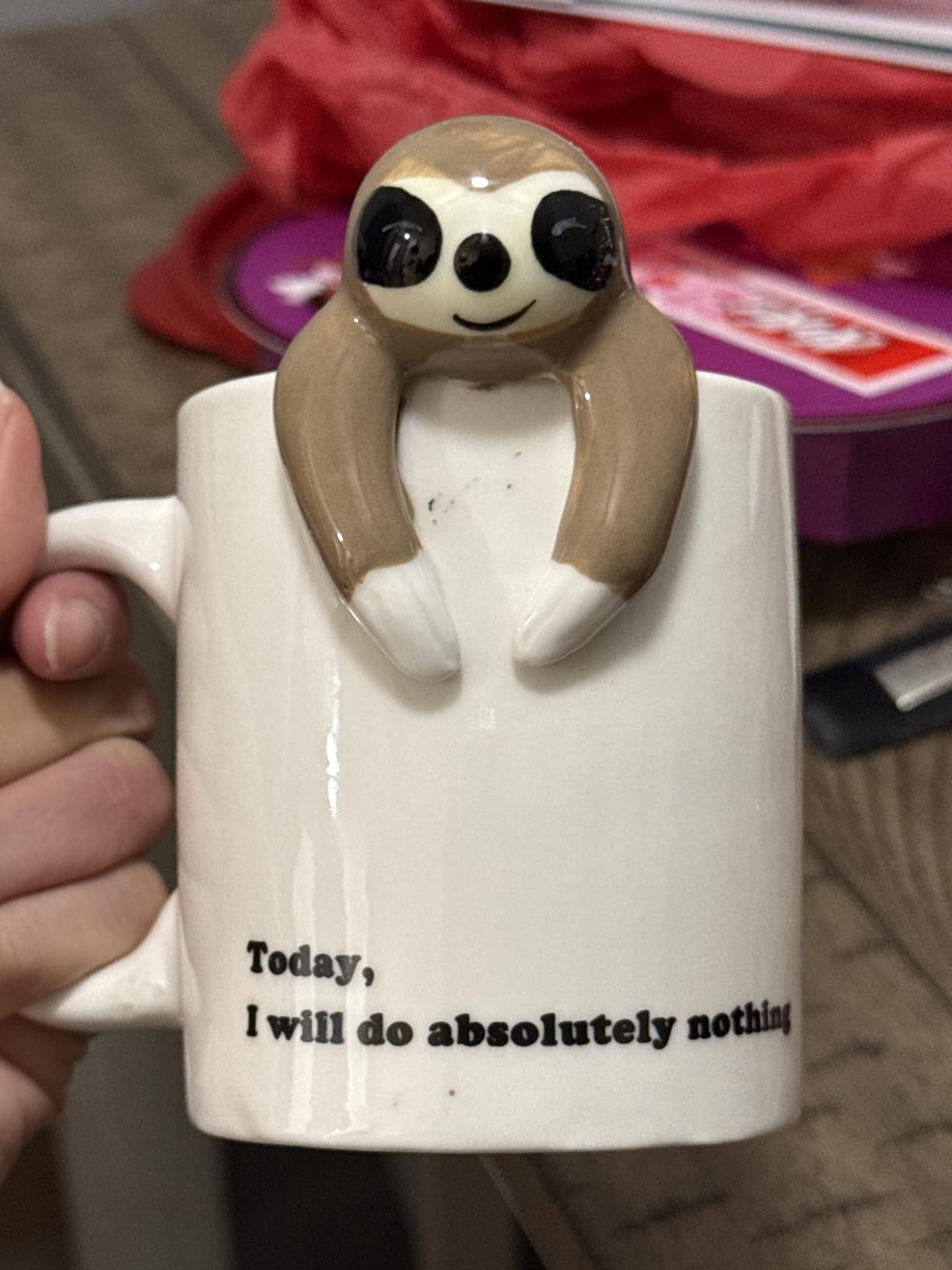 Decodyne Funny Sloth Coffee Mug - Cute Sloth Gifts For Coworkers Women & Men - White Elephant Gifts for Adults, Funny Office Present customer photo 2