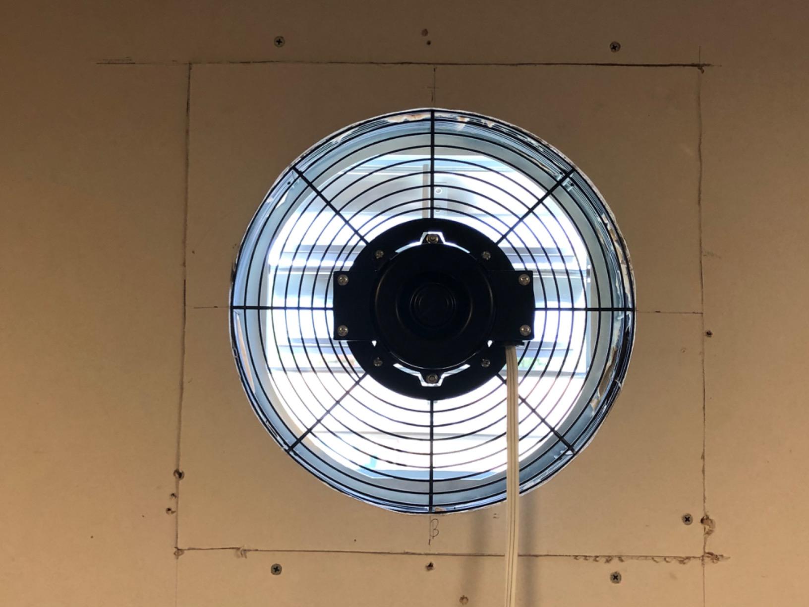KEN BROWN 12 Inch Shutter Exhaust Fan, Aluminum Wall Mounted Attic Fan, 1450 CFM, Automatic Shutter for Attic Garage Greenhouse Shed Ventilation customer photo 1