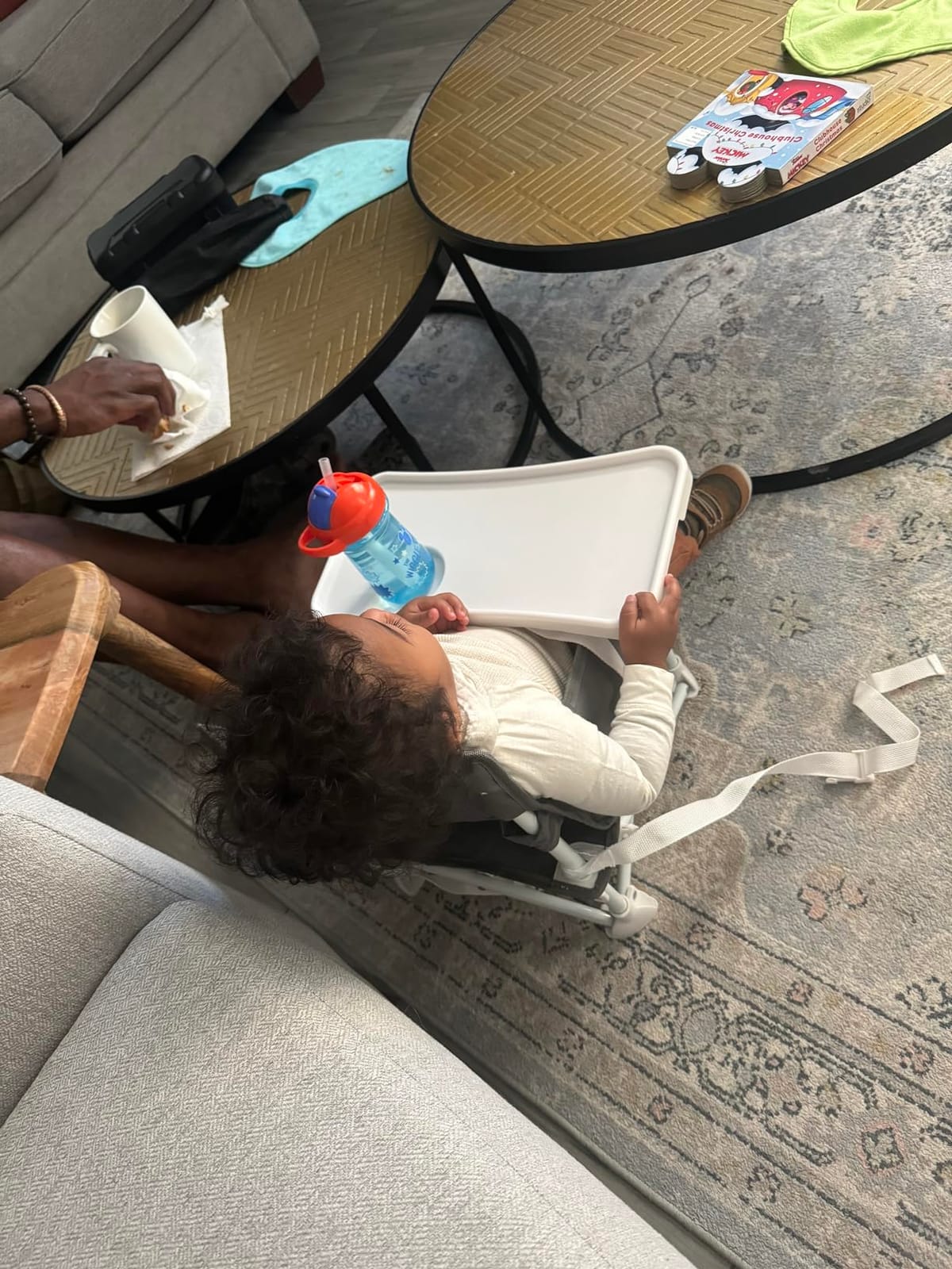 Regalo My Chair 2-in-1 Baby High Chair & Portable Travel Booster Seat, Booster Seat for Kitchen Chair, Oversized Tray with Cup Holder, Gray customer photo 2