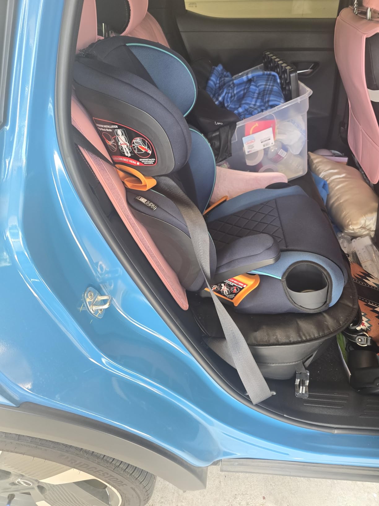 Chicco KidFit Zip Plus 2-in-1 Belt-Positioning Booster Car Seat, Backless | Seascape/Blue, high back and backless booster seat, ages 4+, 40-100 lbs, DuoGuard protection, LATCH connectors customer photo 2