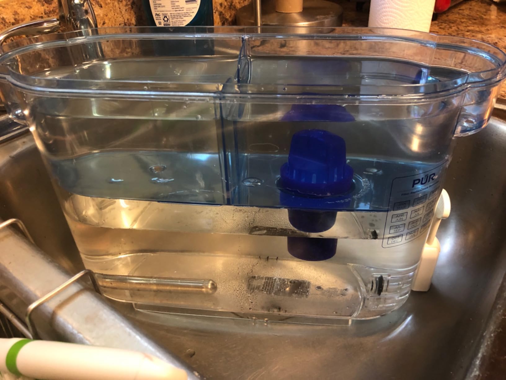 PUR 30-Cup Countertop Water Filter Dispenser, White/Blue, DS1800Z | 2-in-1 filtration, includes cartridge, lasts 40 gallons or 2 months, dishwasher safe customer photo 2
