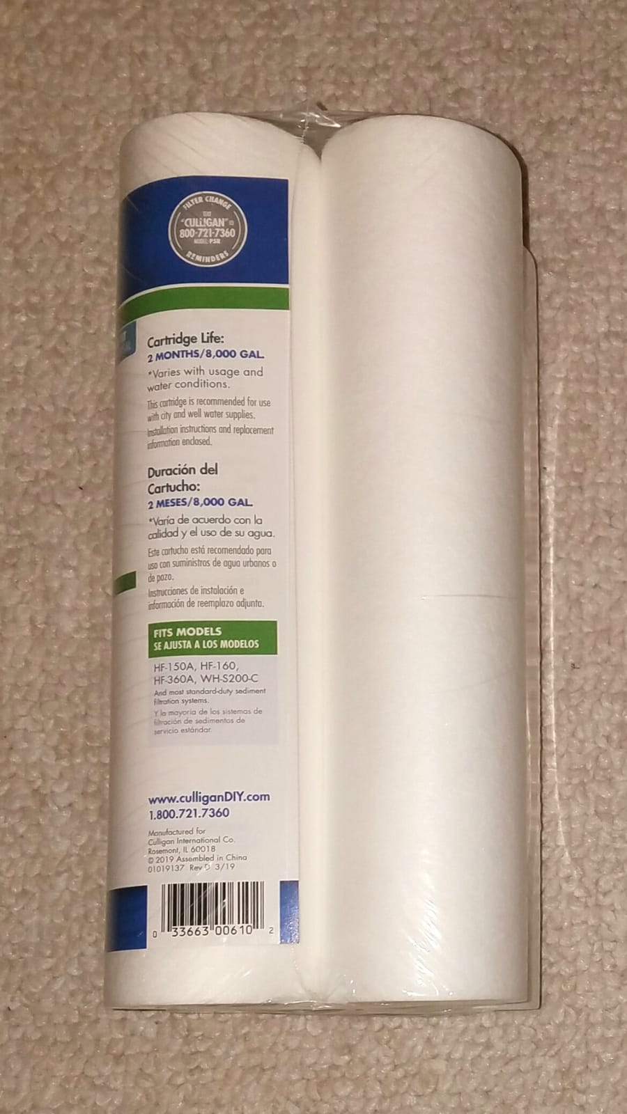 Culligan P5 Whole House Water Filter - Premium Water Filter Reduces Sediment, Dirt & Scale Particles for Clean Drinking Water - 8,000 Gallons, Value 4-Pack, White customer photo 1