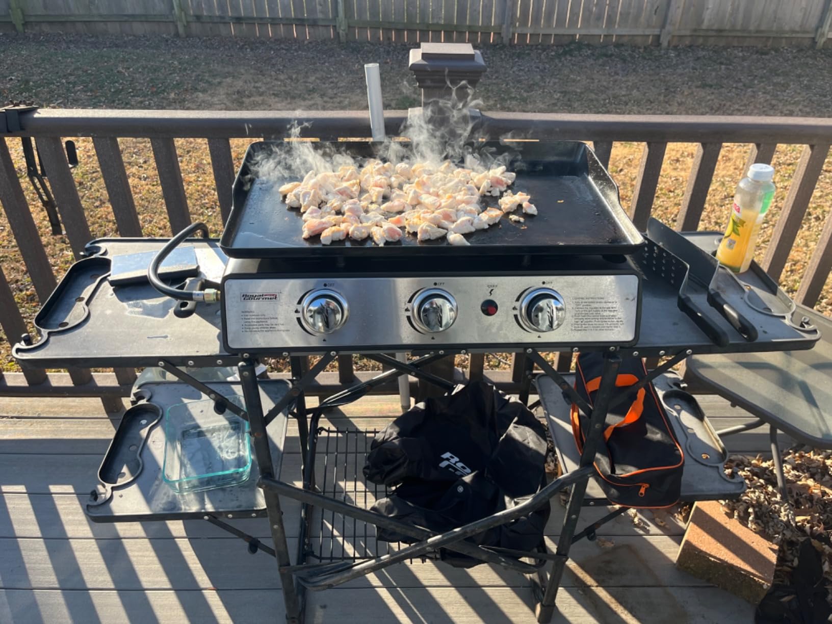 Royal Gourmet PD1301S Portable 3-Burner Tabletop Gas Griddle, 25,500 BTU Cooking Power, 304 Sq. In. Cooking Surface, Ideal for Camping & Tailgating, Black & Silver customer photo 2