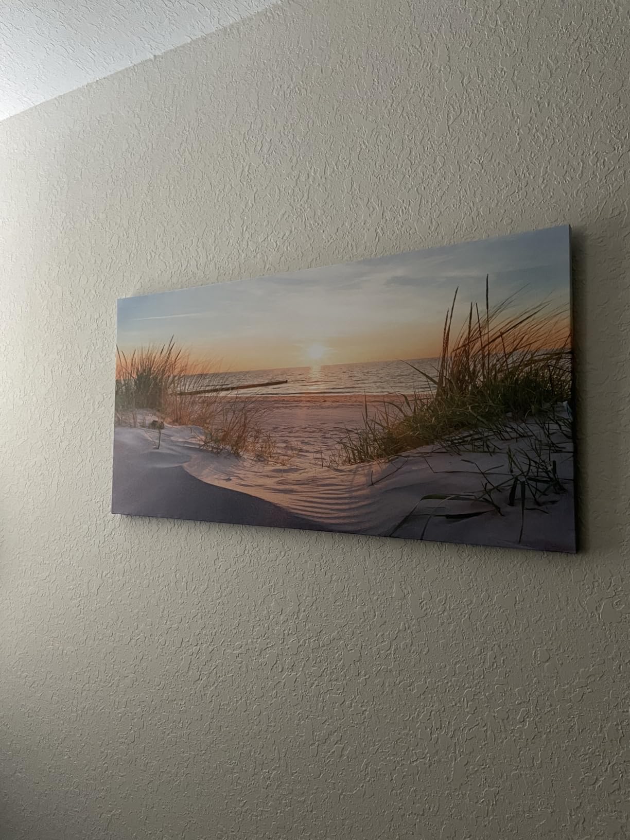 Canvas Wall Art For Living Room Super Large Size Wall Decor For Office Canvas Art Framed Pictures Artwork Blue Sun Beach Grass Ocean Landscape Paintings Bedroom Decor Seascape Draw Home Decorations customer photo 1