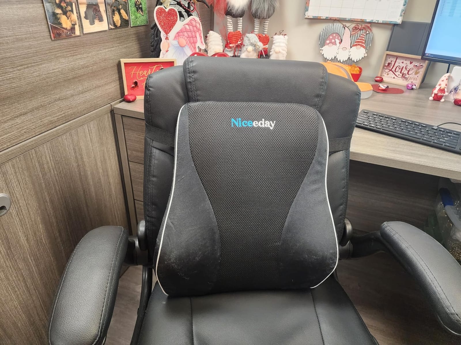 Niceeday Lumbar Support Pillow for Office Chair Car Back Support Pillow, Memory Foam Gaming Chair Desk Chair Back Cushion for Lower Back Pain Relief, Ergonomic Back Rest,Office Home Essentials customer photo 2