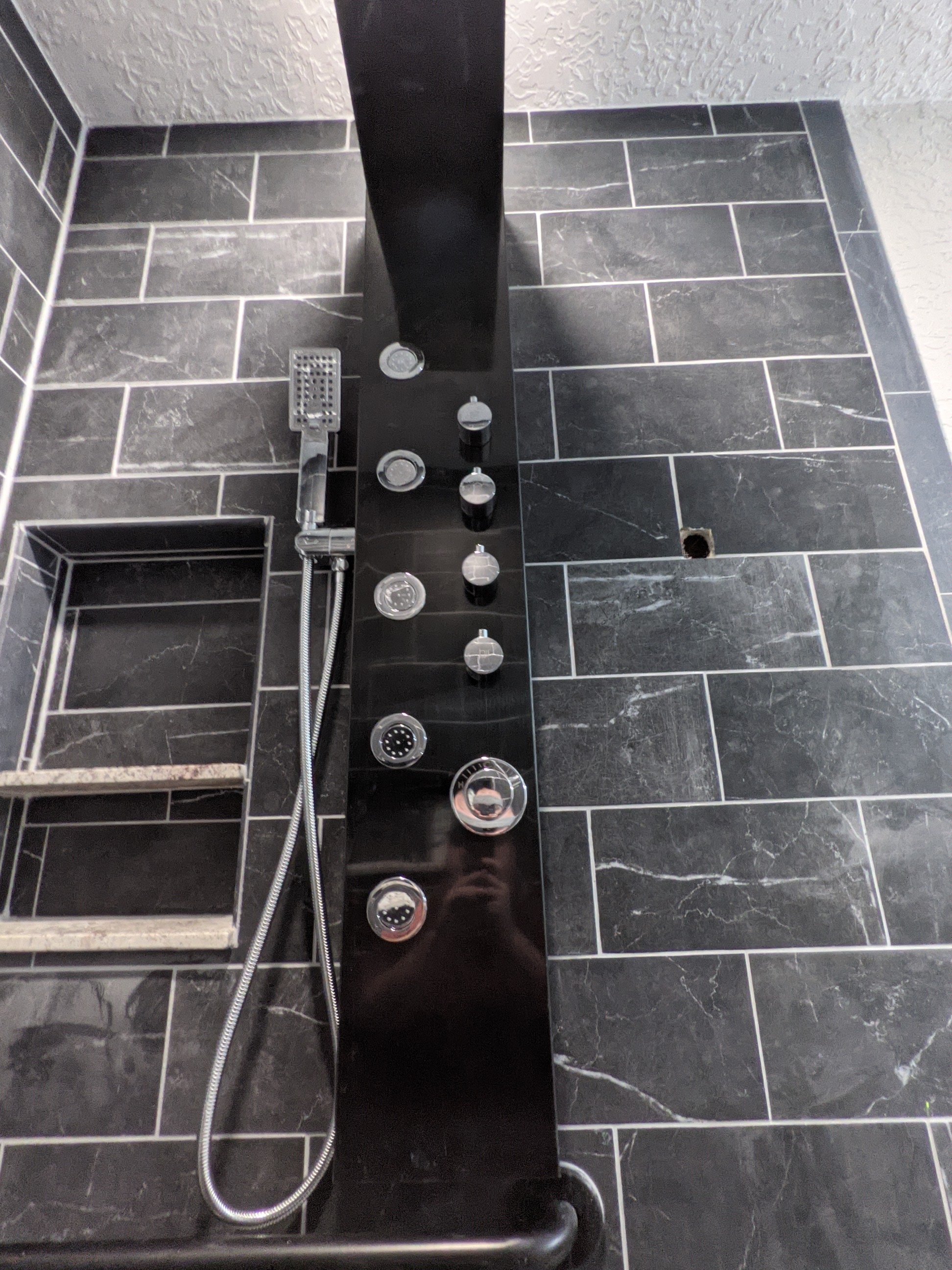 ROVOGO Shower Panel Tower System - Use 4 Shower Modes at the Same Time | Rainfall Waterfall Shower Head, 5 Body Jets & 3-Setting Handheld, Stainless Steel Brushed Shower Column W/ Brass Valves, 50