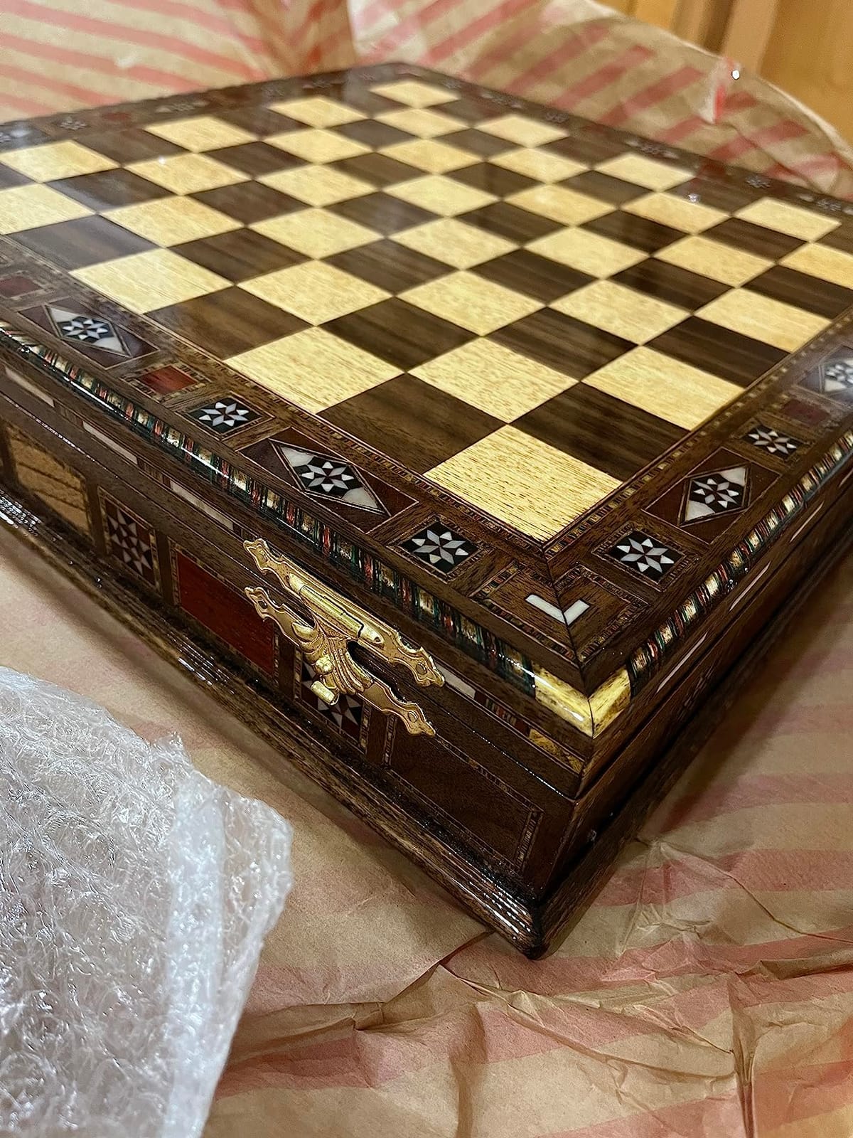 Medieval British Army Antique Copper Metal Chess Set for Adults, Handmade Pieces and Natural Solid Wooden Chess Board with Storage Inside King 3.35inc customer photo 2