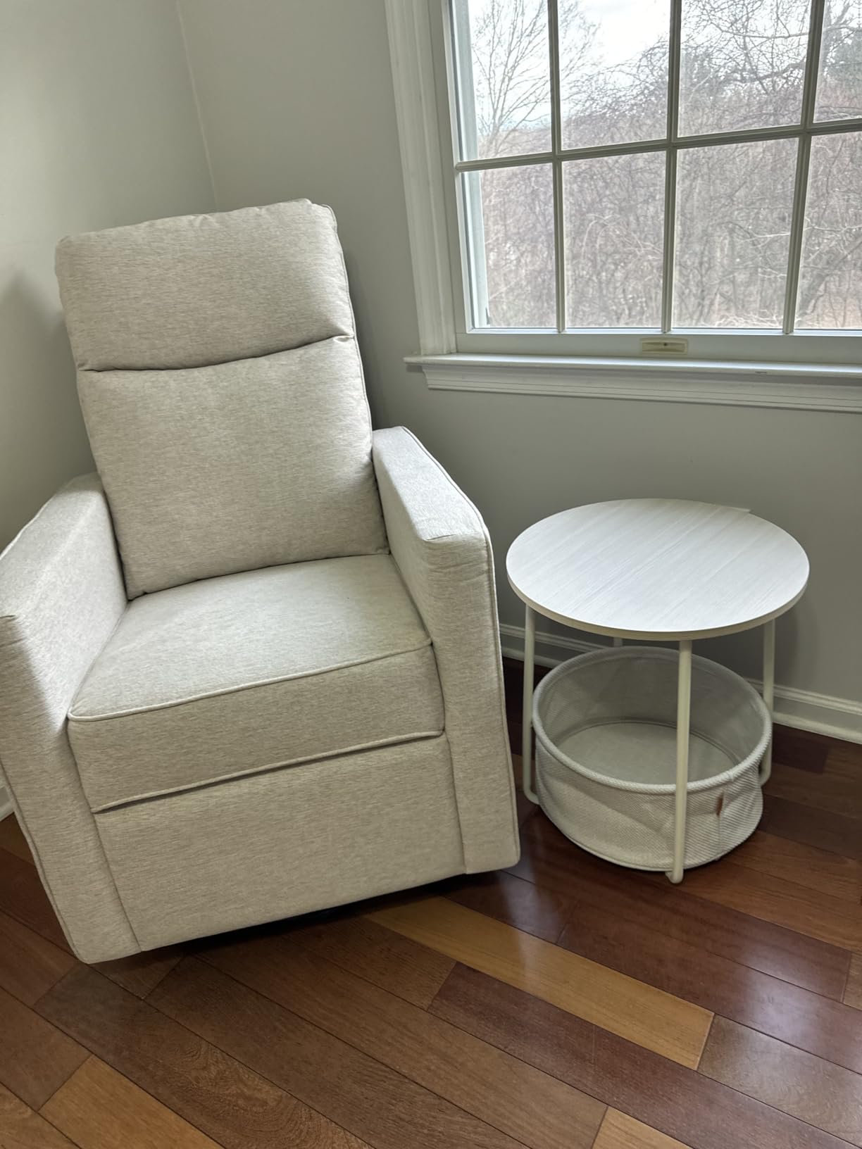 DaVinci Gabby Glider Recliner Nursery Chair w/ 360 Swivel - Misty Grey | High Pillowback Glider Rocking Chair - GREENGUARD Gold & FSC Certified customer photo 1