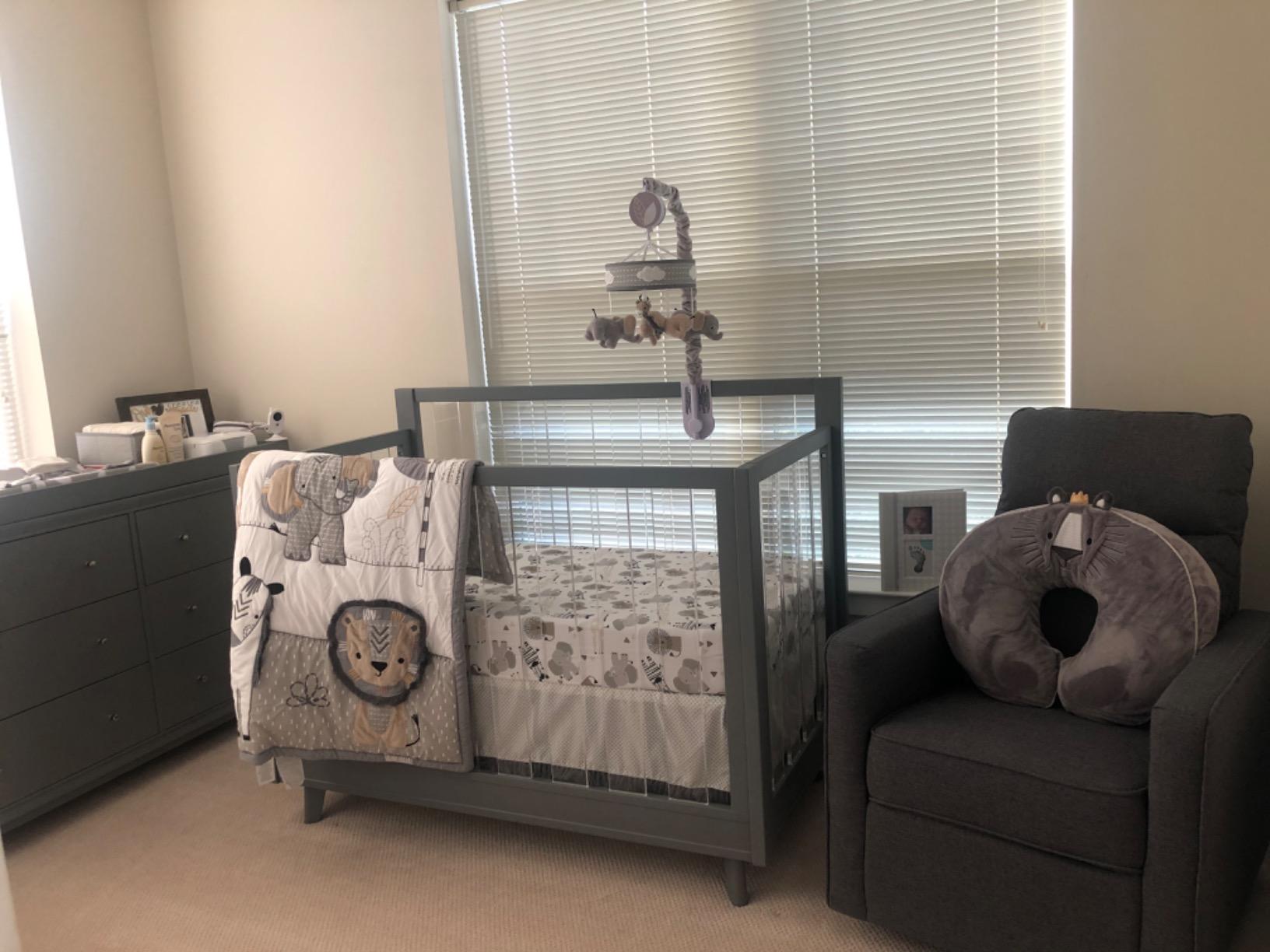 DaVinci Gabby Glider Recliner Nursery Chair w/ 360 Swivel - Misty Grey | High Pillowback Glider Rocking Chair - GREENGUARD Gold & FSC Certified customer photo 2