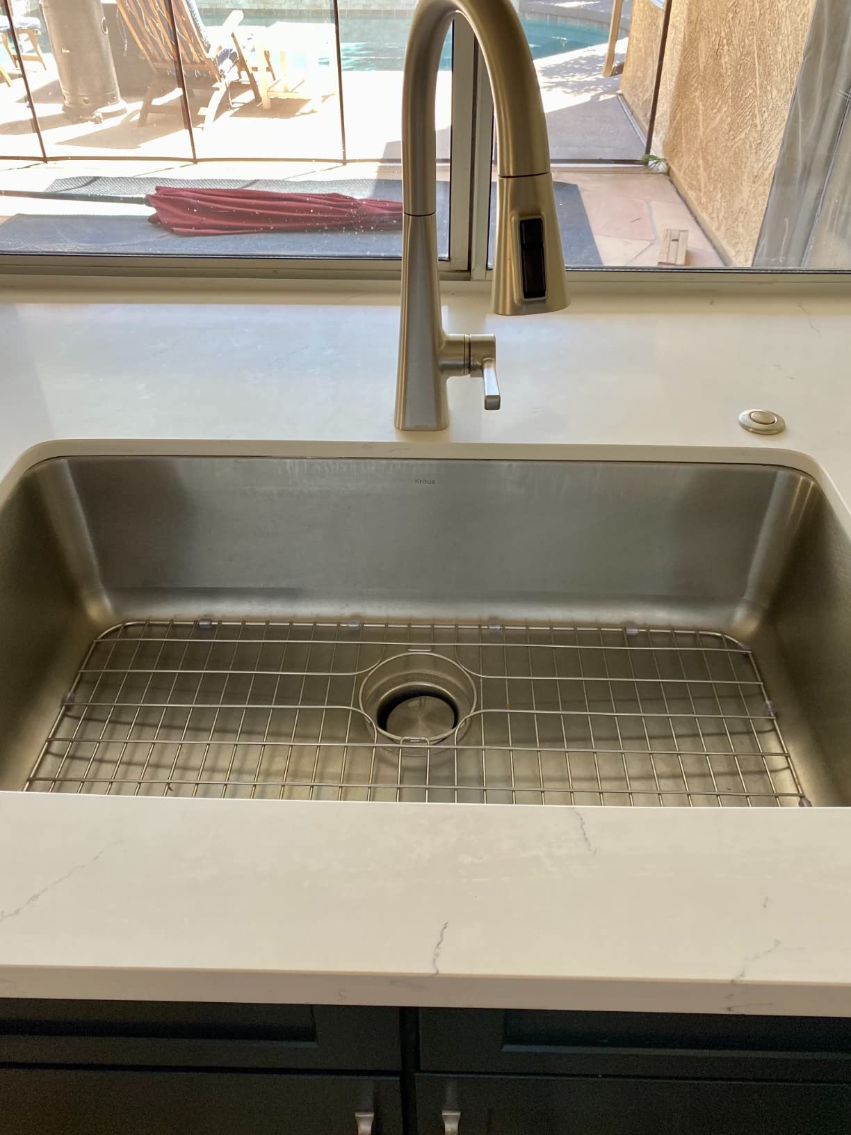 KRAUS Stainless Steel 33 in 16 Gauge Undermount Sink KA1US33B | 16-gauge TRU16 steel, radiant pearl finish masks scratches, rounded corners, NoiseDefend foil-layer soundproofing customer photo 1