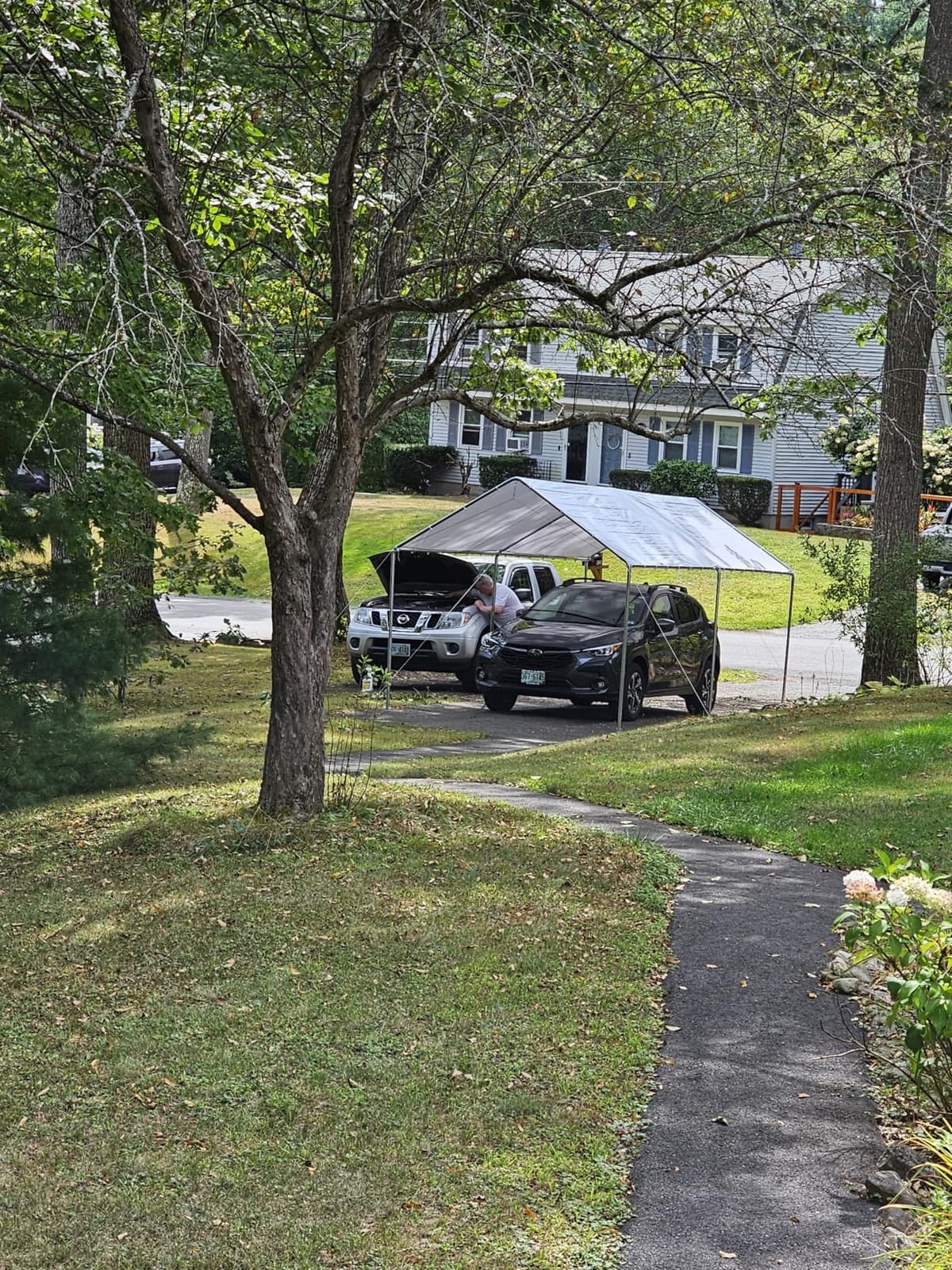 Outsunny 10'x20' Carport Outdoor Heavy Duty Party Tent Galvanized Car Canopy with Included Anchor Kit, 3 Reinforced Steel Cables, White customer photo 1