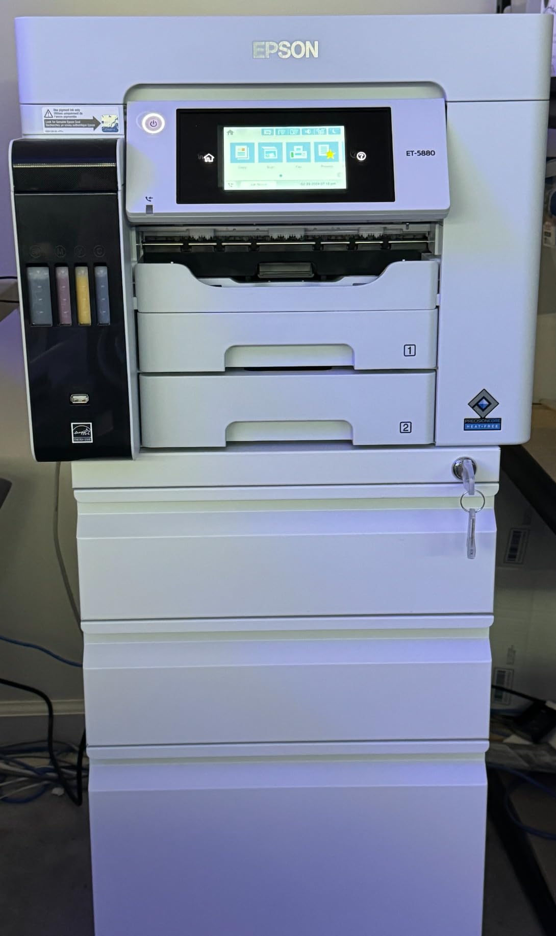 EcoTank Pro ET-5800 Wireless Color All-in-One Supertank Printer with Scanner, Copier, Fax and Ethernet, White customer photo 1