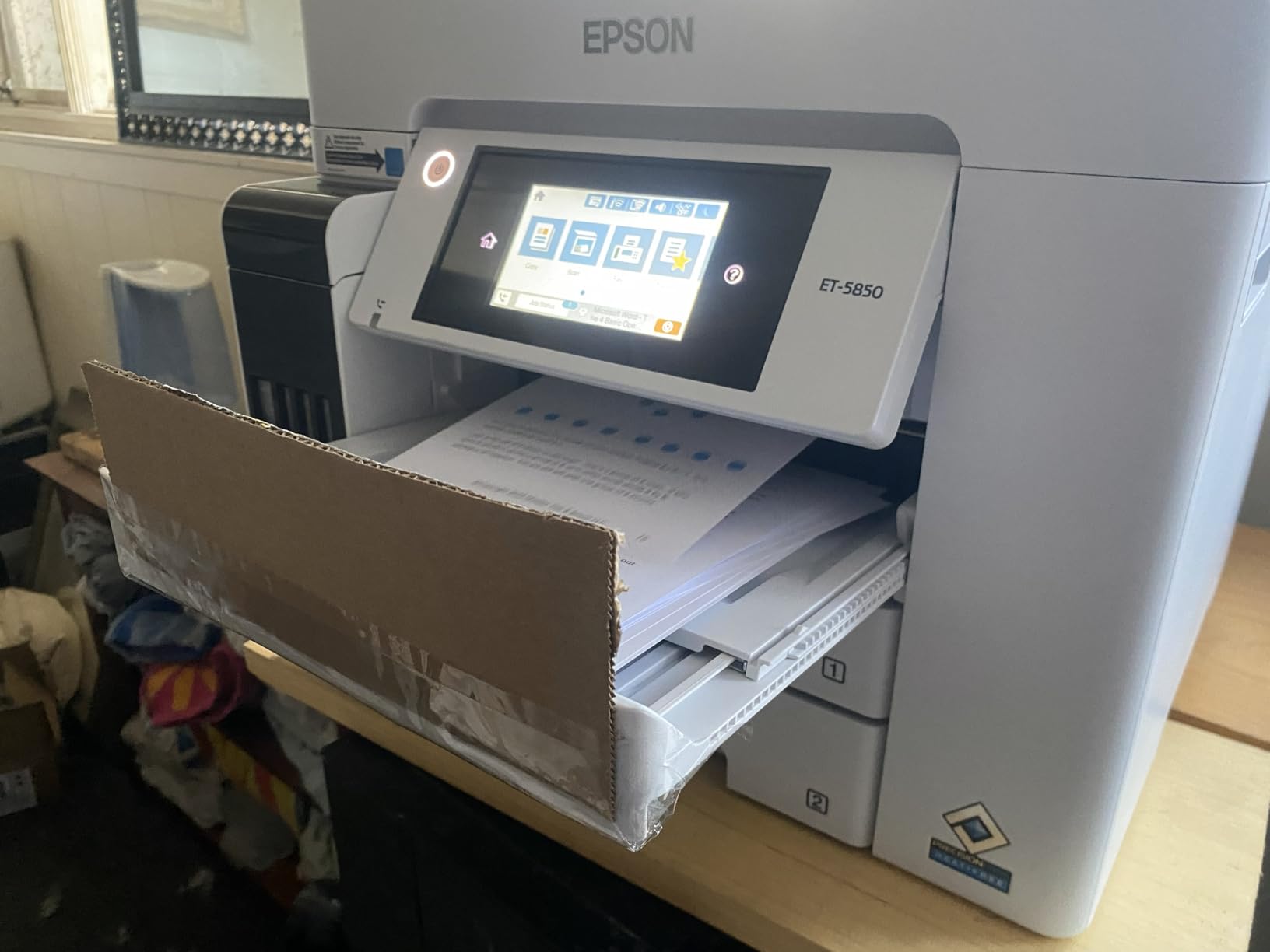 EcoTank Pro ET-5800 Wireless Color All-in-One Supertank Printer with Scanner, Copier, Fax and Ethernet, White customer photo 2