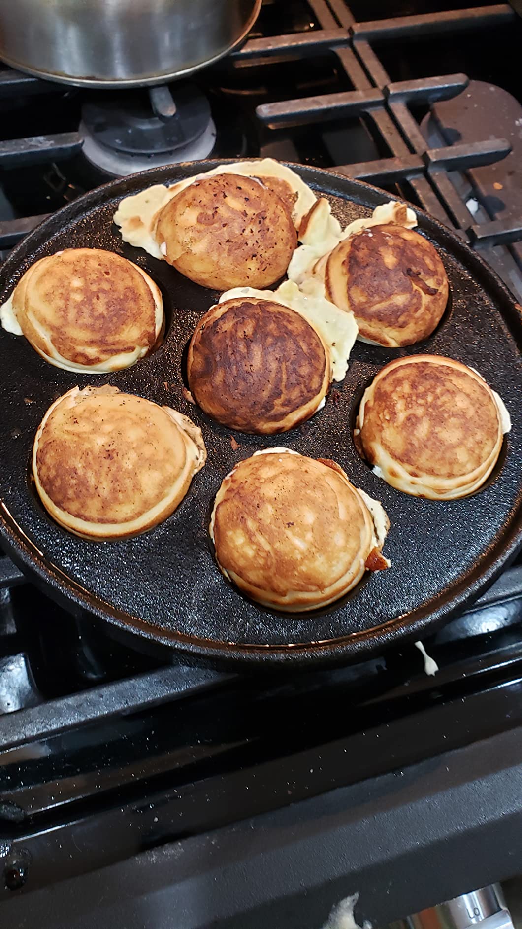 KUHA Cast Iron Aebleskiver Pan | Pre-Seasoned Danish Pancake Pan | 7.9