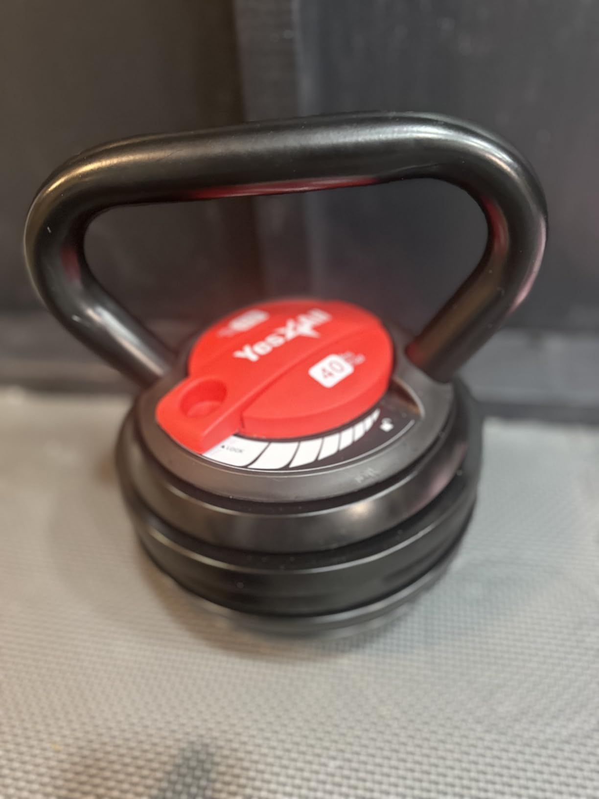 Yes4All Adjustable Kettlebell Set, 20-40 LB Weight Set, Solid Cast Iron Handle with Spacer Disks & Secure Lock, Space-Saving Kettlebell for Home Gym Strength Training, Black customer photo 1