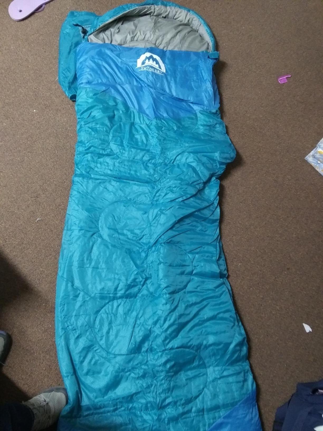 SWTMERRY Sleeping Bag 3 Seasons (Summer, Spring, Fall) Warm & Cool Weather - Lightweight,Waterproof Indoor & Outdoor Use for Kids, Teens & Adults for Hiking and Camping customer photo 1