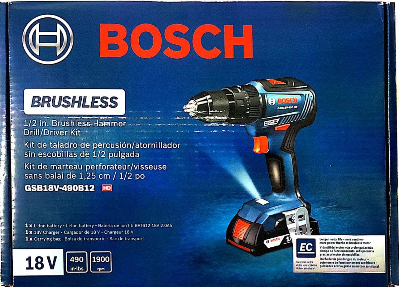 Bosch GSB18V-490B12 18V EC Brushless 1/2 In. Hammer Drill/Driver Kit with (1) 2 Ah Standard Power Battery customer photo 2