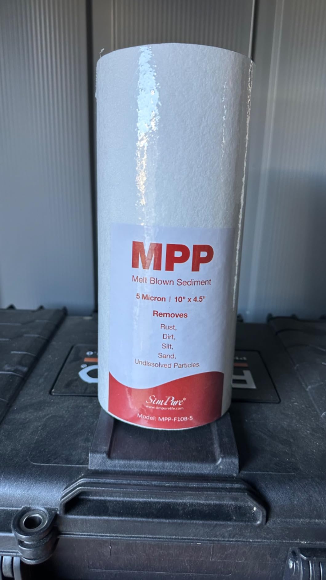 SimPure DB10P 10 inch x 4.5 inch Whole House Sediment Water Filter Housing - Universal Sediment & Carbon Filter Housing - 1 inch NPT Port with Pressure Release Button - Well and City Water Pre-Filter customer photo 1