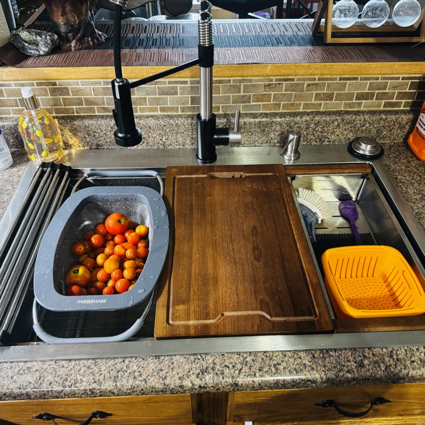 Lordear 33 Inch Drop In Kitchen Sink Workstation All In One SUS304 16 Gauge Stainless Steel 33x22 Drop In Sinks Single Bowl Handmade Above the Counter customer photo 2