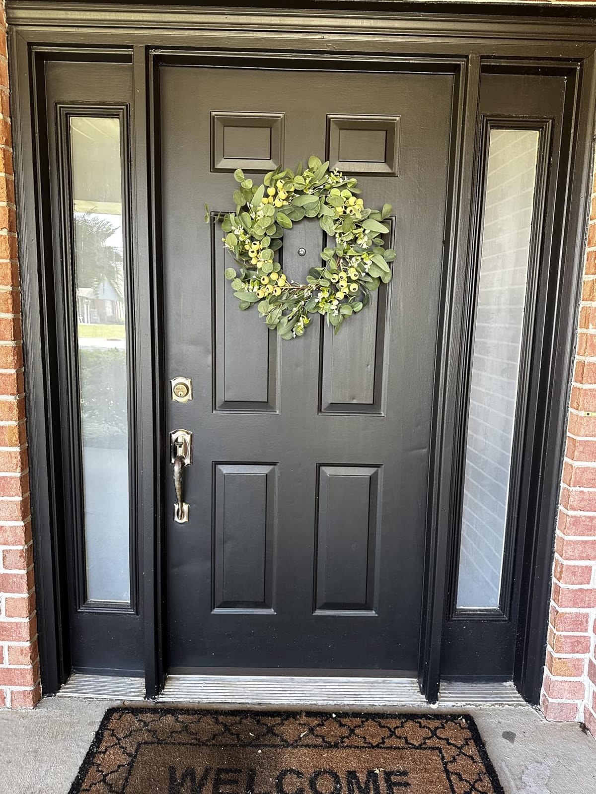 JINGHONG Eucalyptus Wreaths for Front Door 20 Inch Green Home Decor for Wall Porch Window Spring Summer Wreath with Big Berries for All Seasons Winter Christmas customer photo 1