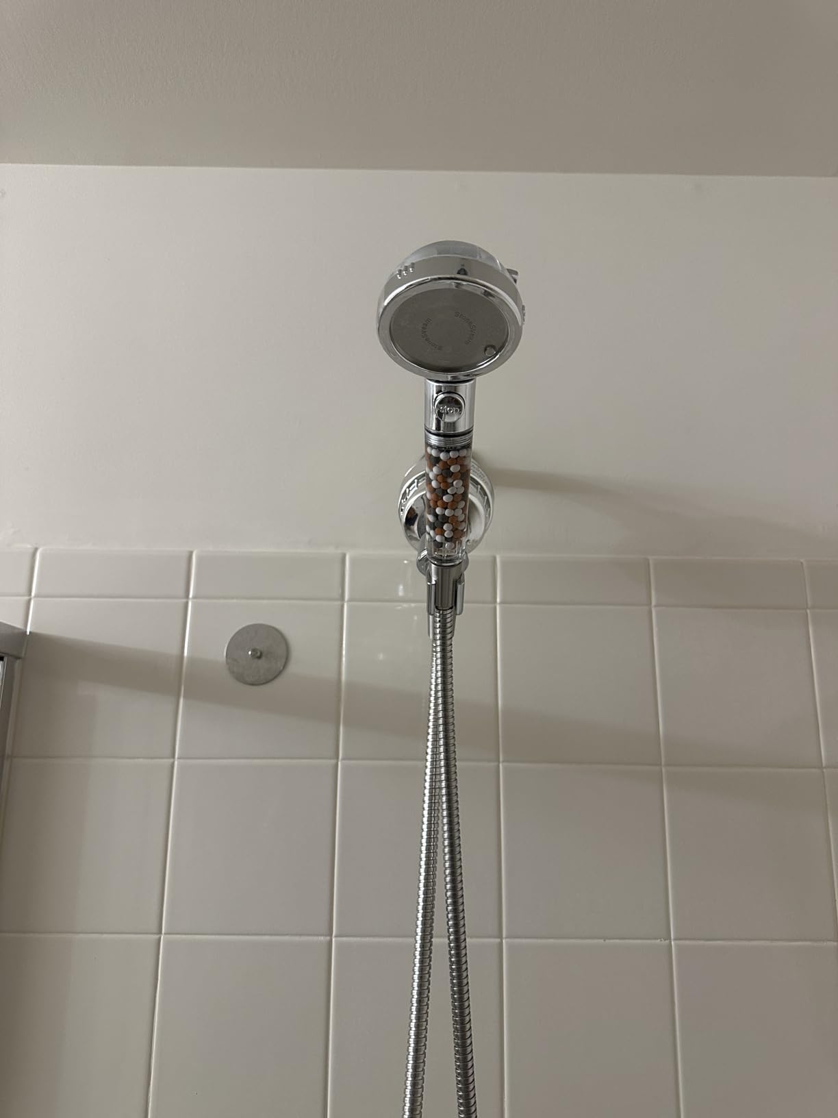 Original StoneStream Filtered Shower Head, Eco Power High Pressure Water Softener Showerhead with ON/OFF switch and Spa like Ionic beads for Dry Skin & Hair - 3 Spray Settings customer photo 1