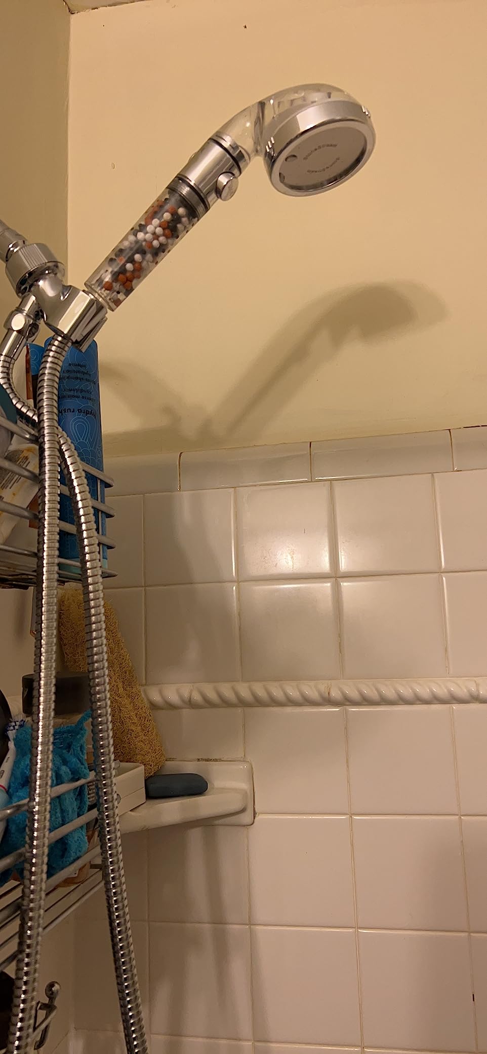 Original StoneStream Filtered Shower Head, Eco Power High Pressure Water Softener Showerhead with ON/OFF switch and Spa like Ionic beads for Dry Skin & Hair - 3 Spray Settings customer photo 2