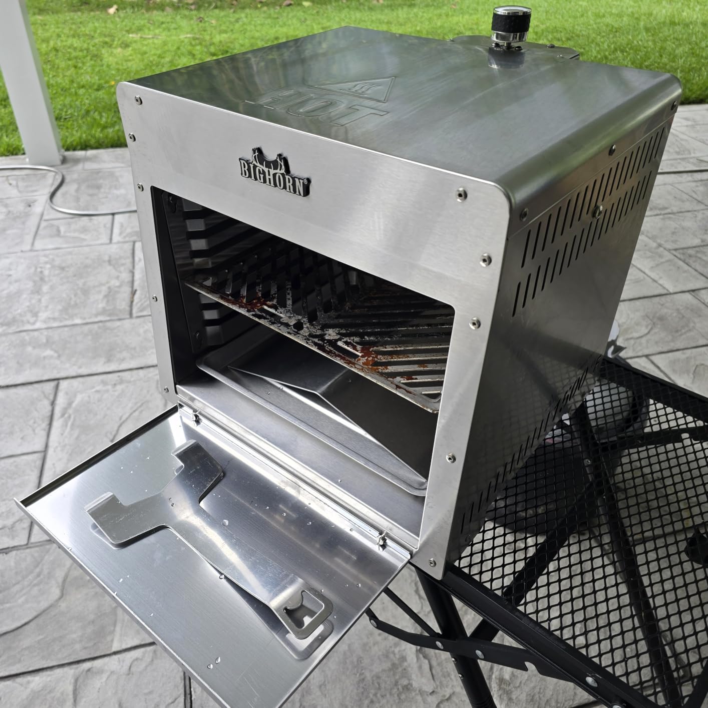 BIG HORN OUTDOORS 1500°F Infrared Propane Gas Grill AS SEEN ON TV- Portable Steak Broiler & Sear Station, Outdoor Salamander BBQ, Stainless Steel, 16 inch customer photo 1