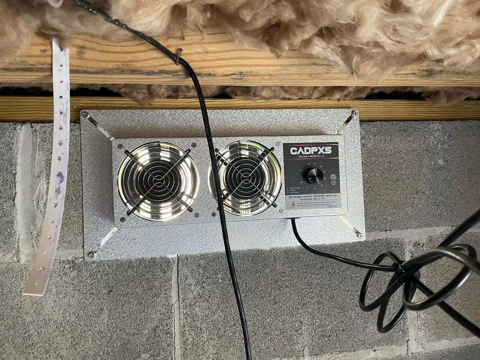 CADPXS Crawlspace Ventilation Fan, Crawlspace Fan Vent with Humidistat | Dehumidistat & Freeze Protection Thermostat, for Crawl Spaces/Basement/Garage/Attic/Hydroponics Grow Tents (220 CFM Air Out) customer photo 1