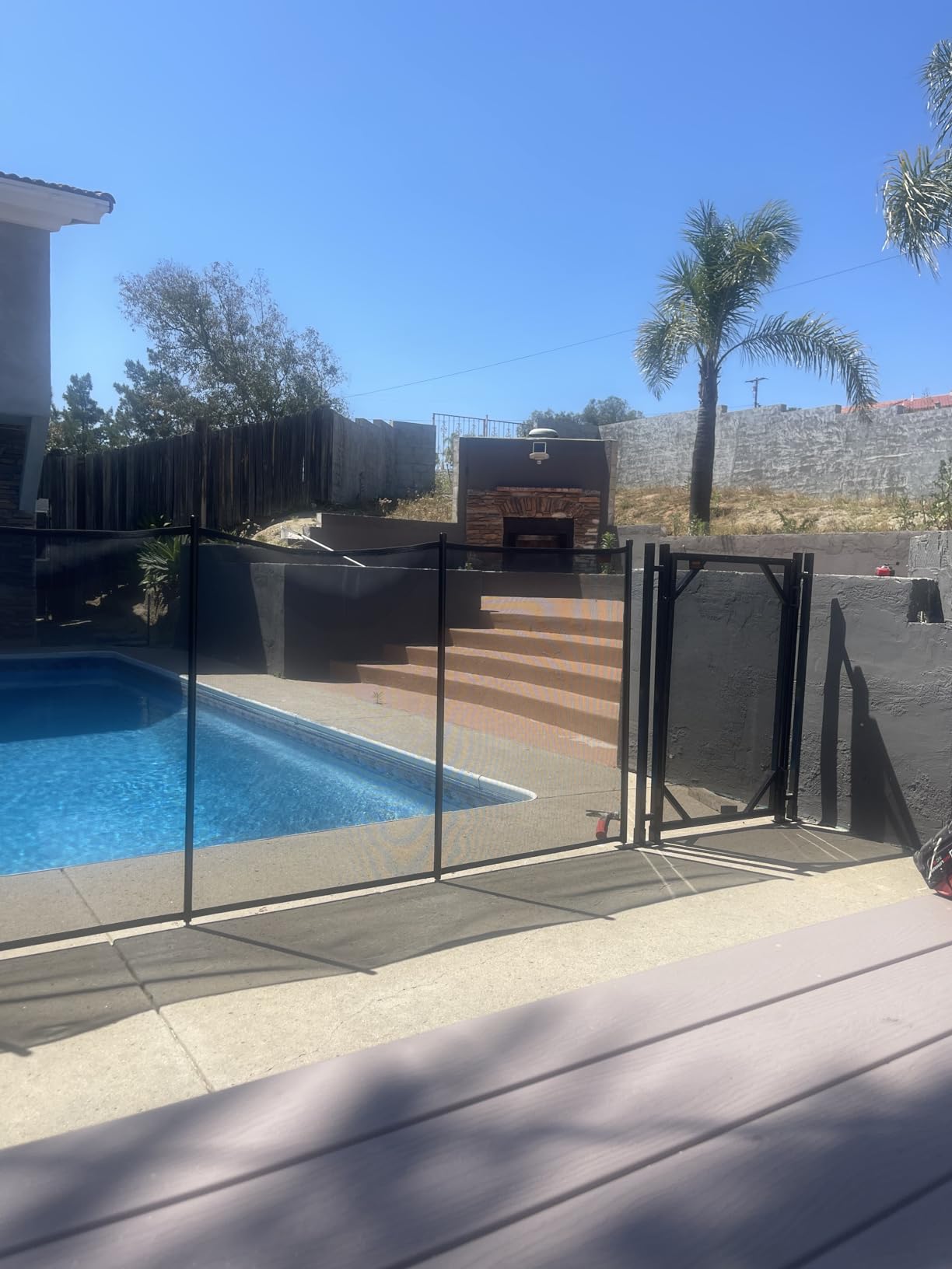 Happybuy Pool Fence, 4FTx 12FT DIY Pool Fences for Inground Pools, Removable Child Safety Pool Fencing, Swimming Pool Fence in Ground for Kids Safety, Black Pool Mesh to Protect Kids customer photo 2