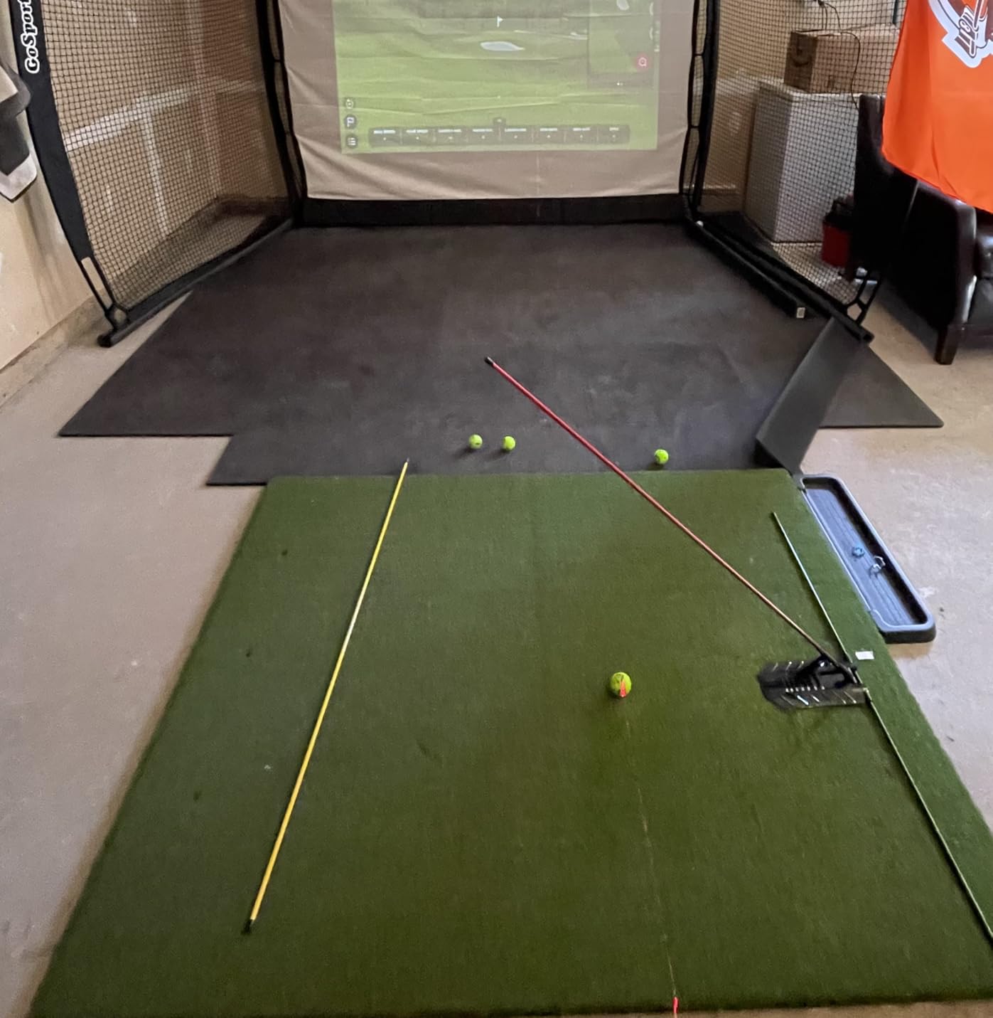 GoSports Elite Golf Hitting Mat for Indoor and Outdoor Practice - Withstands Thousands of Shots - Heavy-Duty Turf Driving Range Mats Works with Golf Simulators - Includes 3 tees - Choose Your Size customer photo 1