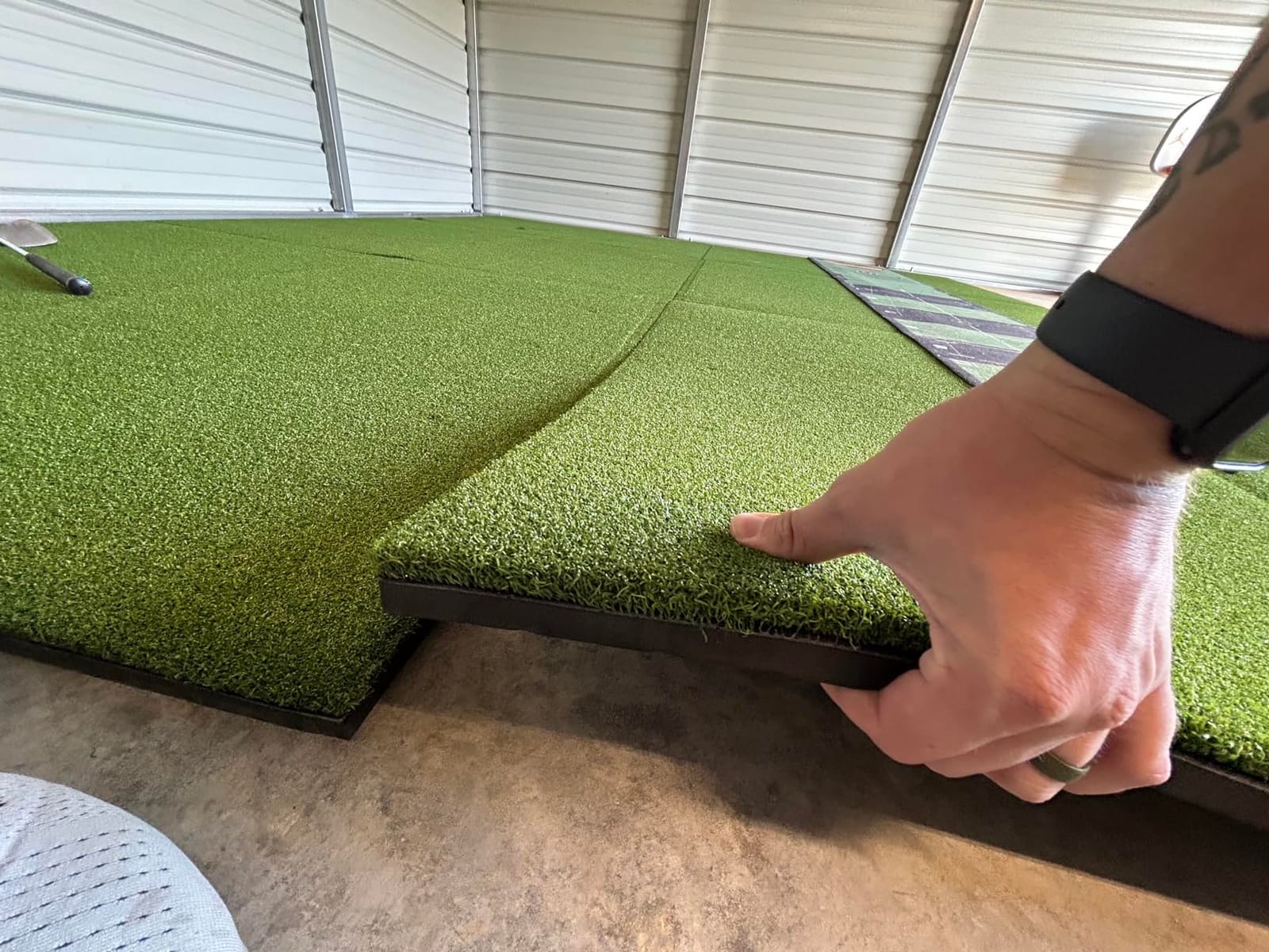 GoSports Elite Golf Hitting Mat for Indoor and Outdoor Practice - Withstands Thousands of Shots - Heavy-Duty Turf Driving Range Mats Works with Golf Simulators - Includes 3 tees - Choose Your Size customer photo 2
