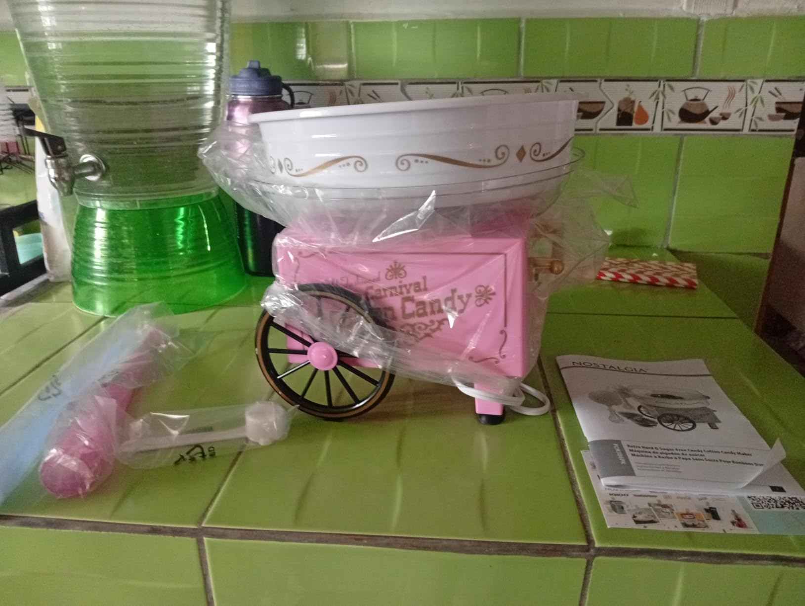 Nostalgia Vintage Cotton Candy Machine - Countertop Cotton Candy Maker With 2 Reusable Cones & 1 Sugar Scoop - Use Hard Candy or Sugar to Create Fluffy, Delicious Treats in Minutes-Pink customer photo 1